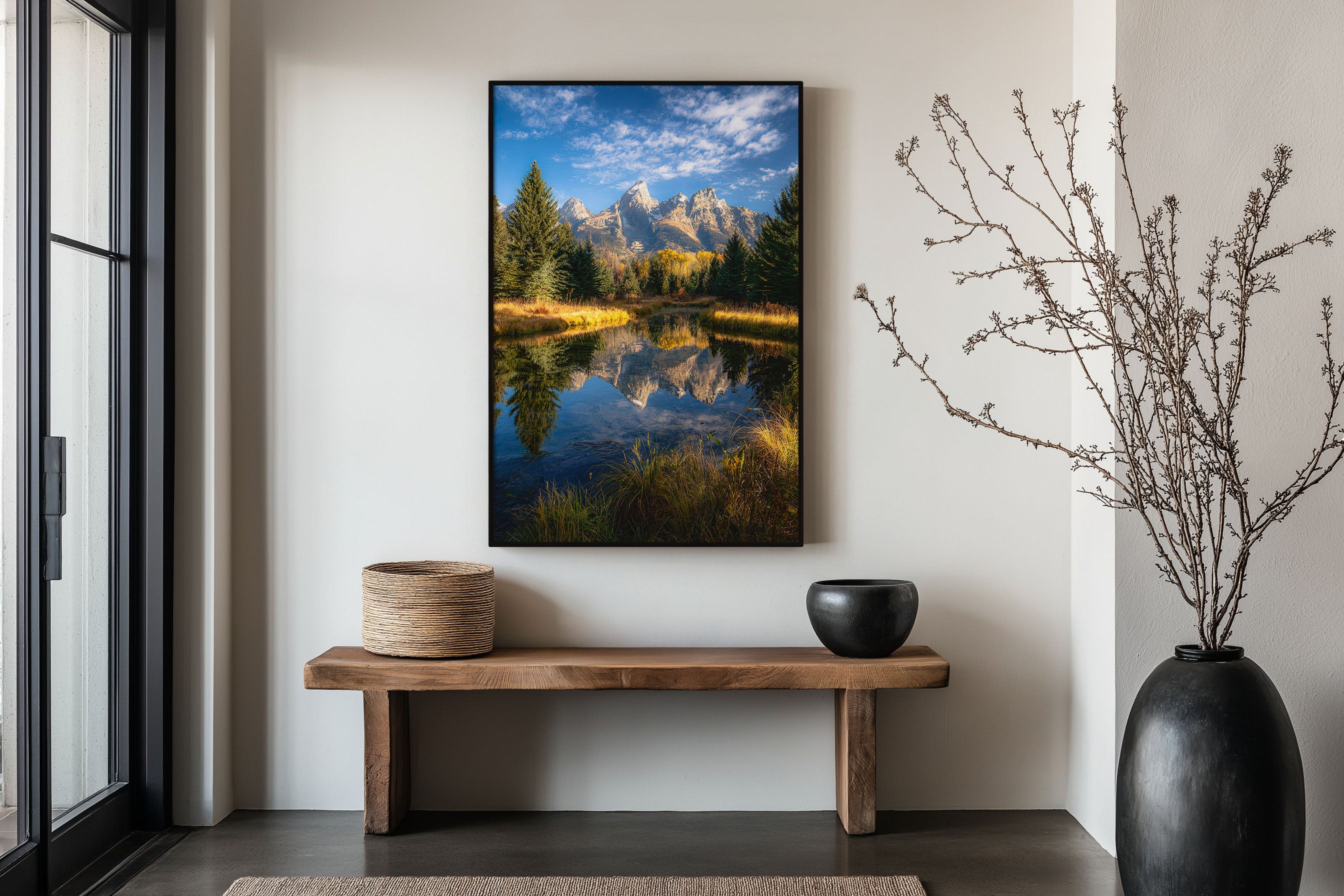 Grand Teton Schwabacher Landing Wall Art Print | Wyoming National Park Autumn Reflection Photography | American West Travel Poster | Nature Home Decor
