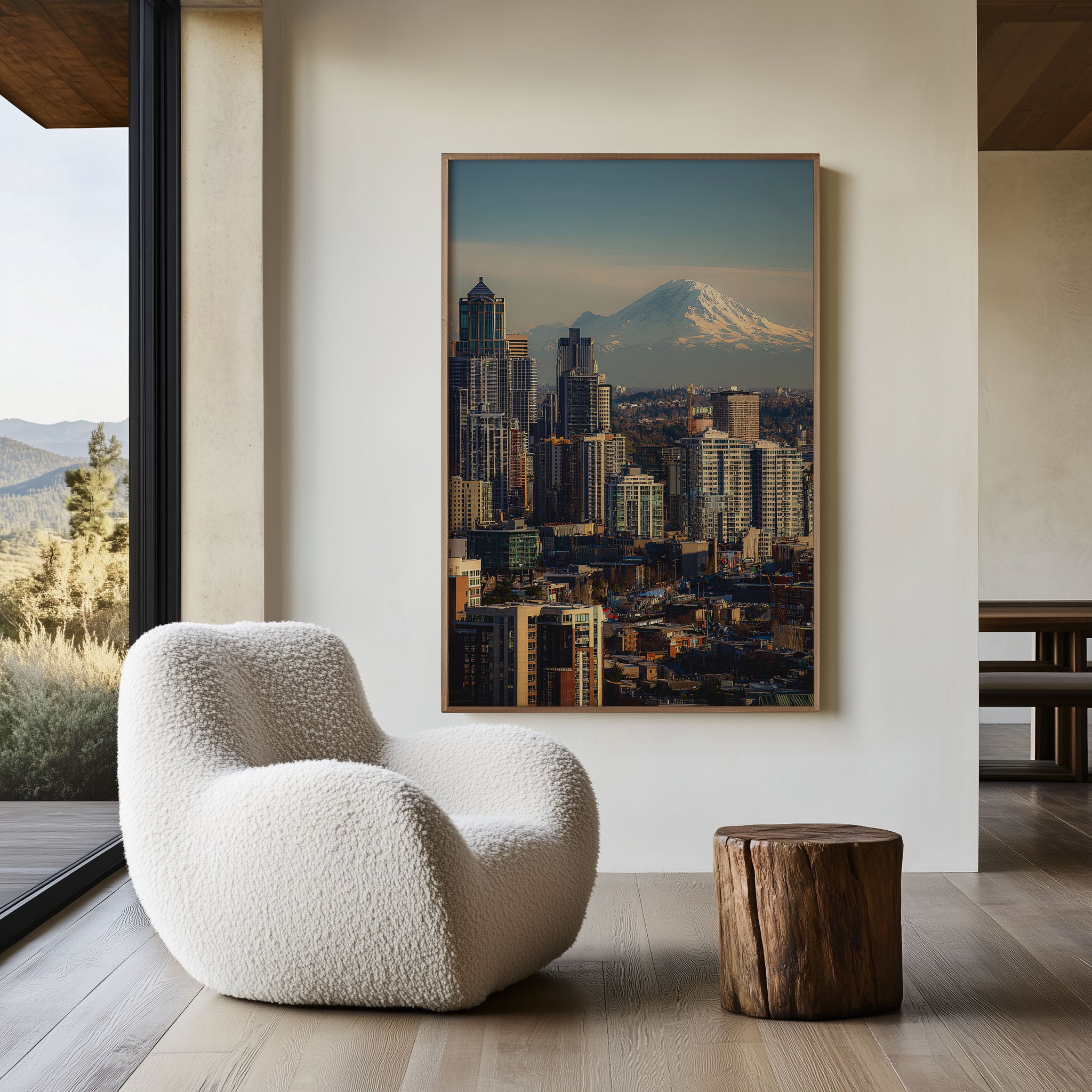 Seattle Skyline Wall Art Print | Mount Rainier Photography | Washington City Landscape Poster | Pacific Northwest Home Decor | Cityscape Print