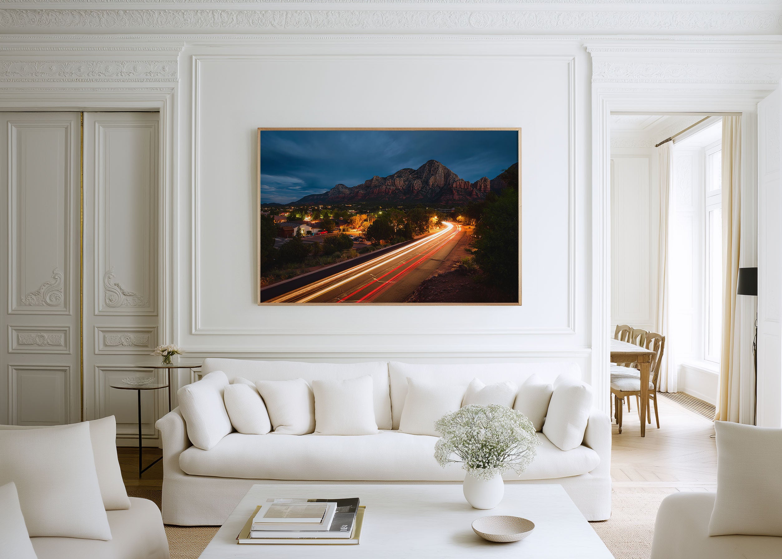 Sedona Red Rocks Wall Art Print, Arizona Scenic Byway Night