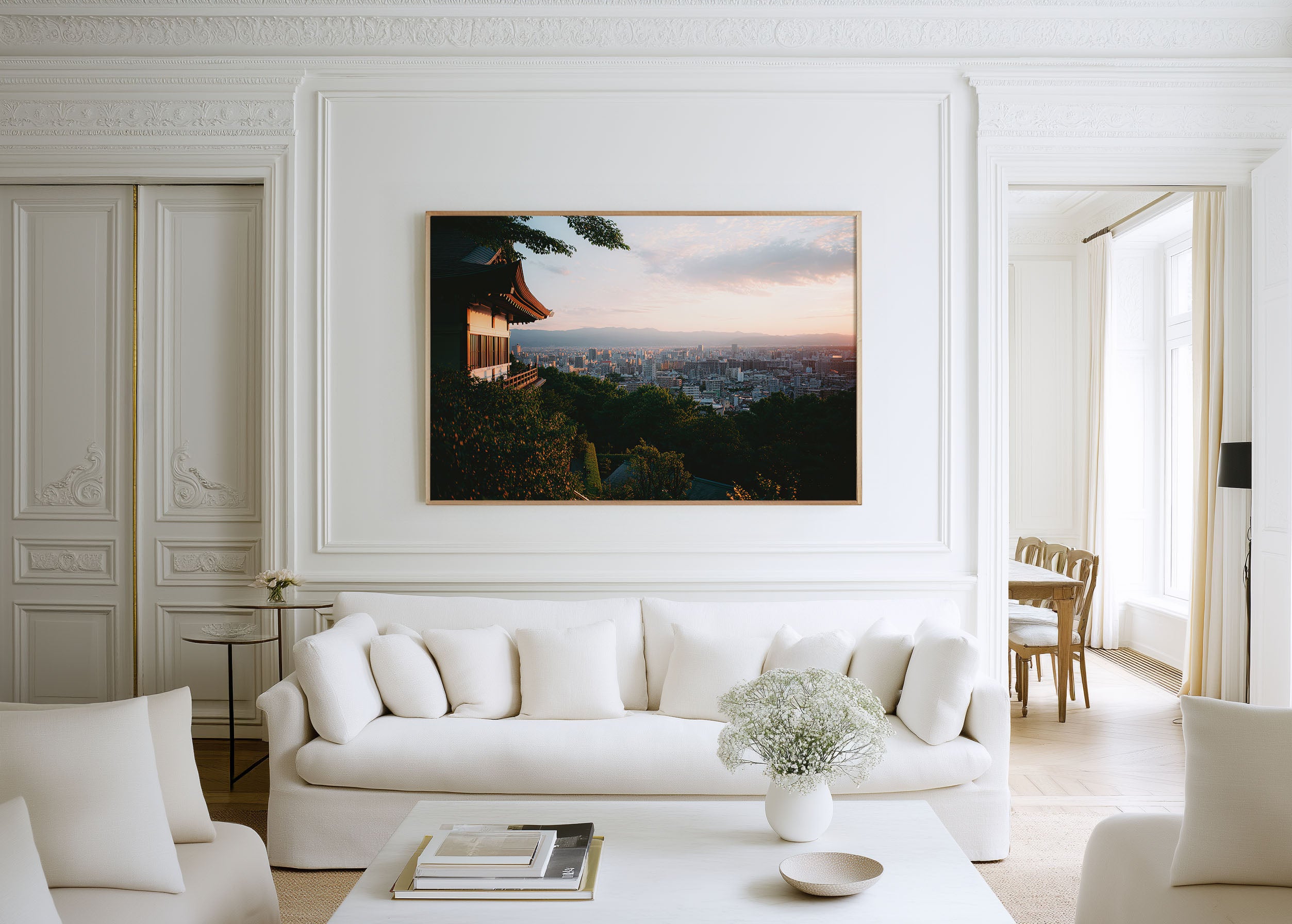 Sendai Aoba Castle View Wall Art Print, Japan City Sunset