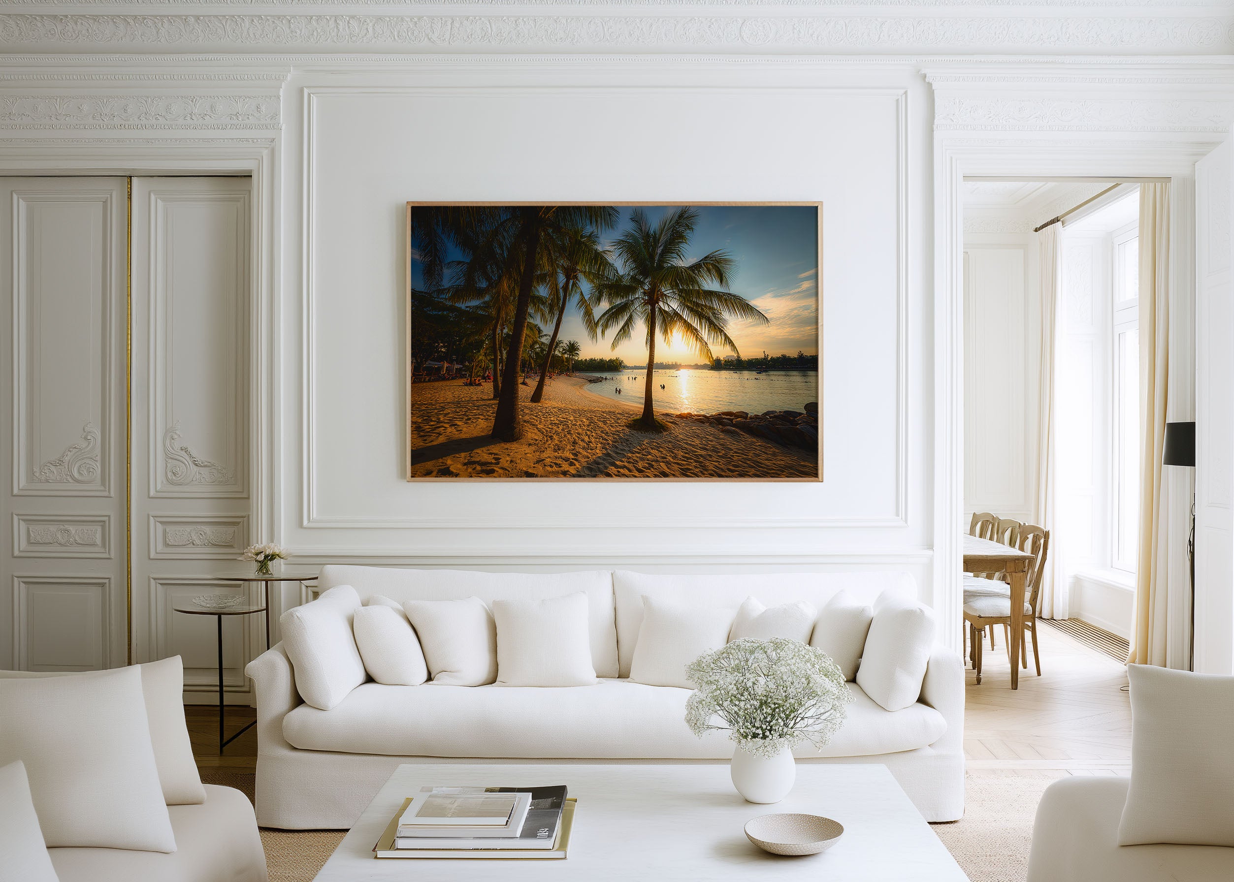 Sentosa Beach Sunset Print – Tropical Palm Wall Art