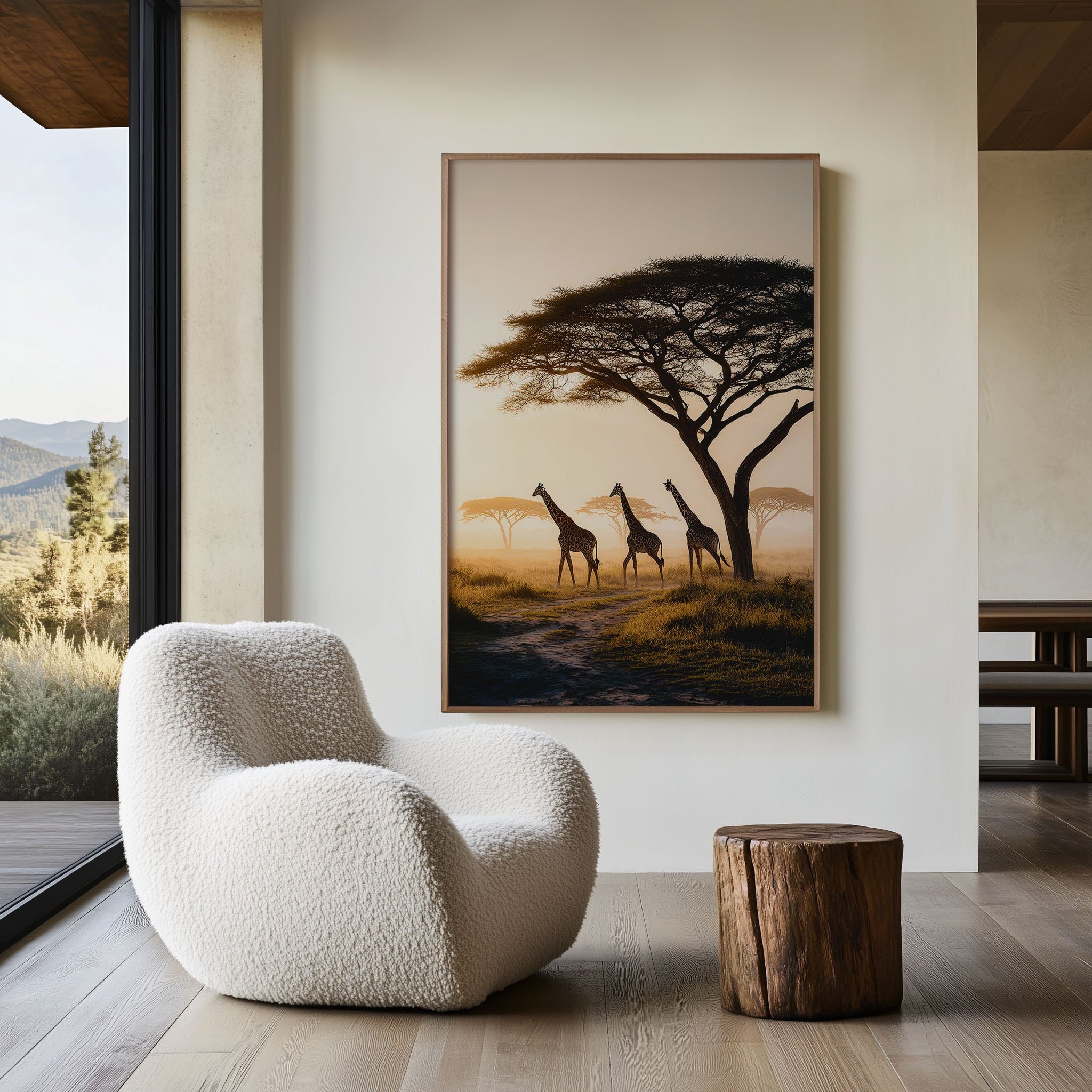 Serengeti Giraffes Wall Art – African Safari Landscape Print