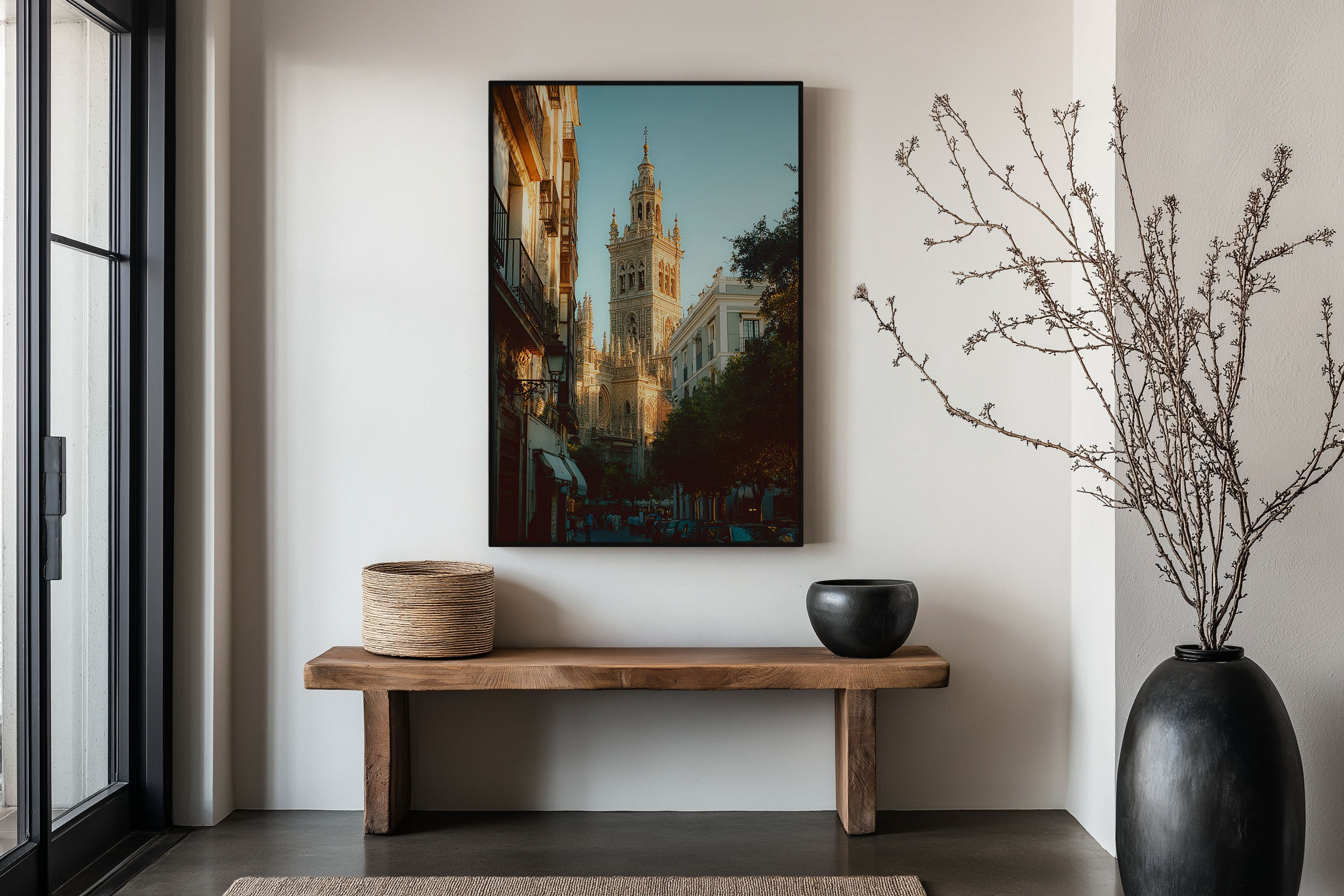 Seville Cathedral Giralda Wall Art Print | Spain Andalusia Old Town Street Photography | Spanish Travel Poster | Warm Mediterranean Home Decor