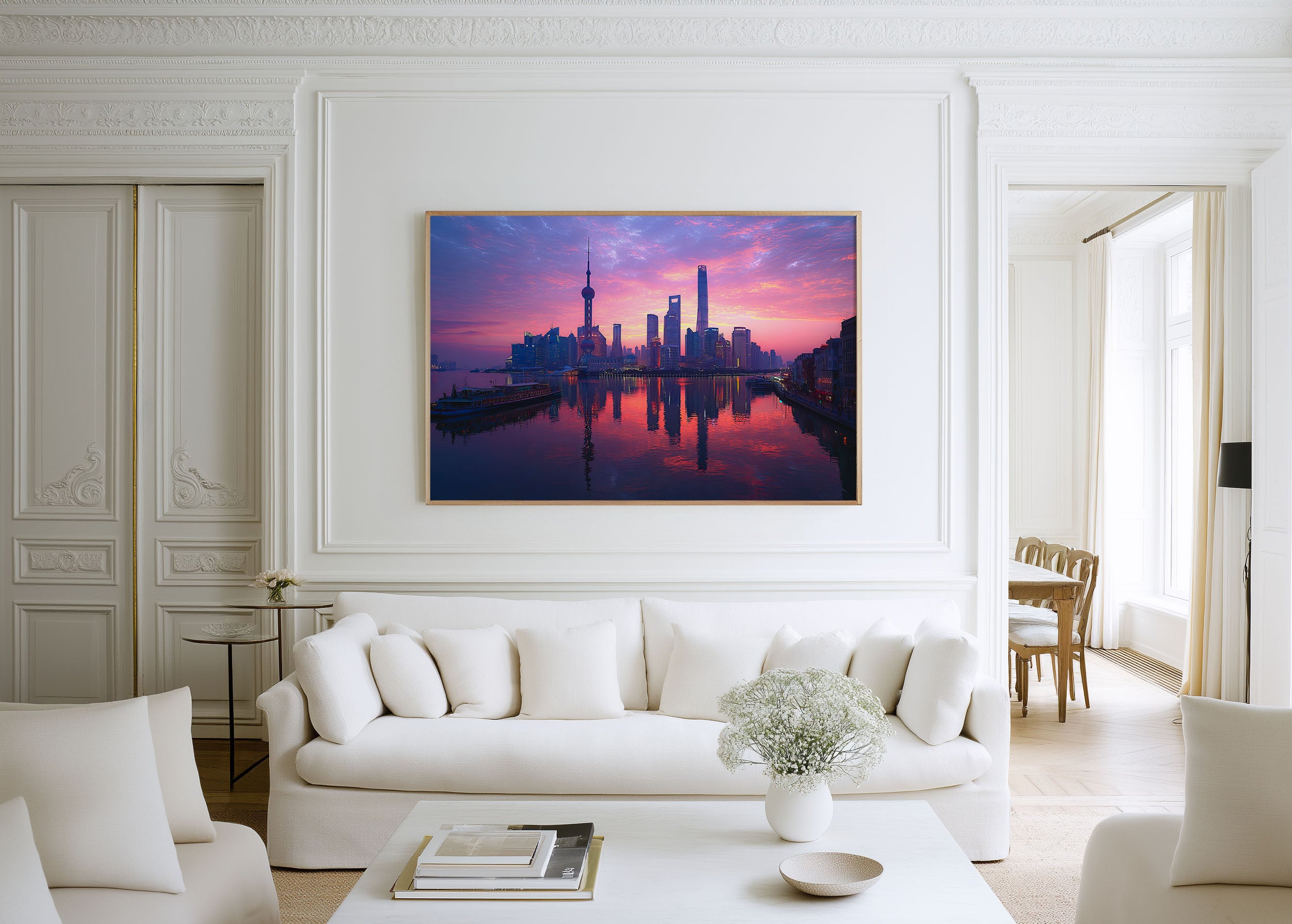Shanghai Lujiazui Sunset Print – Pudong Skyline Wall Art