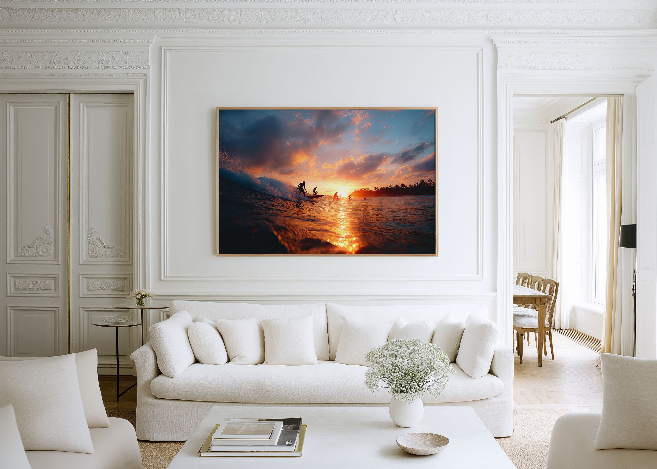 Siargao Surfers Sunset Print – Philippines Wave Wall Art