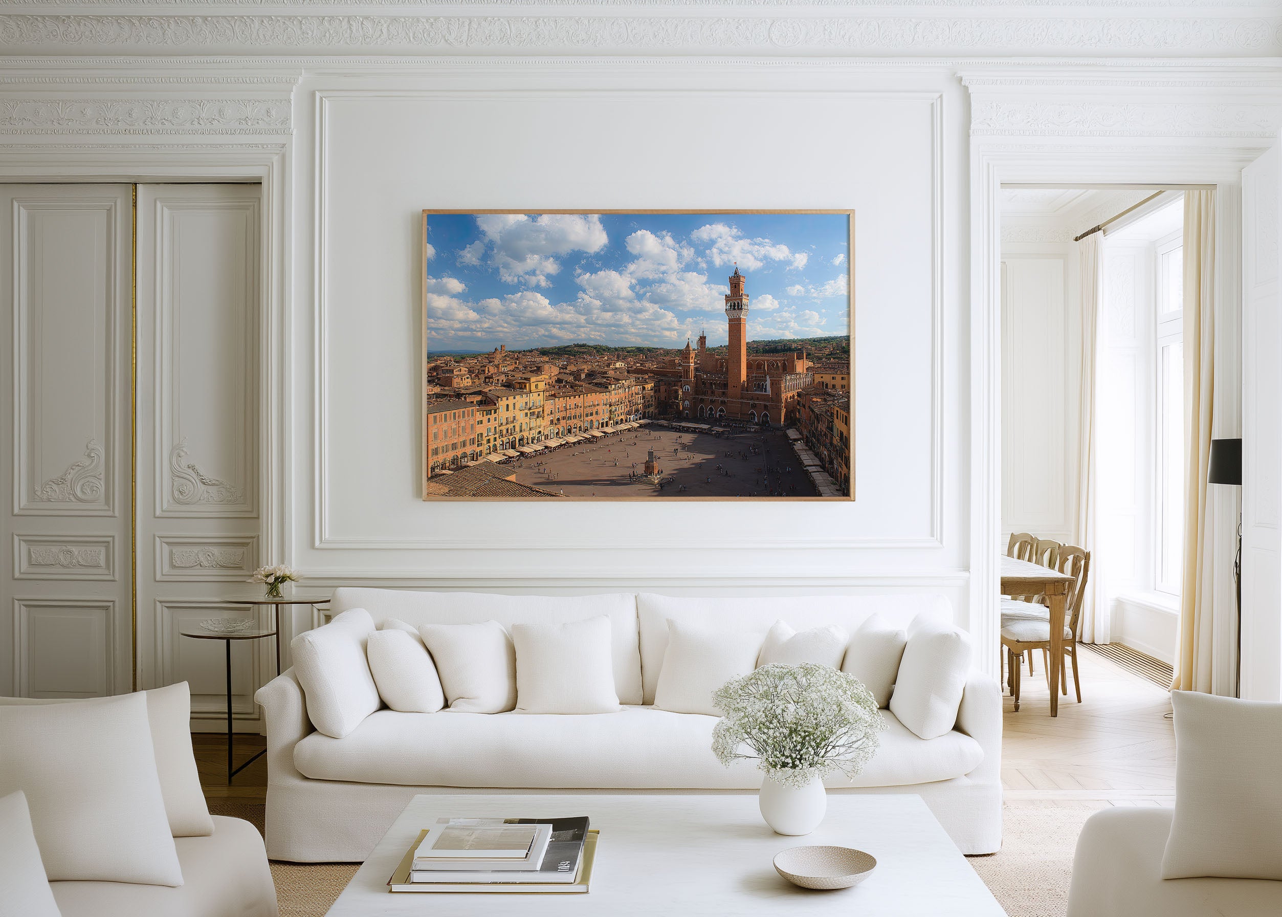 Siena Skyline Panorama Print – Tuscany Medieval Wall Art