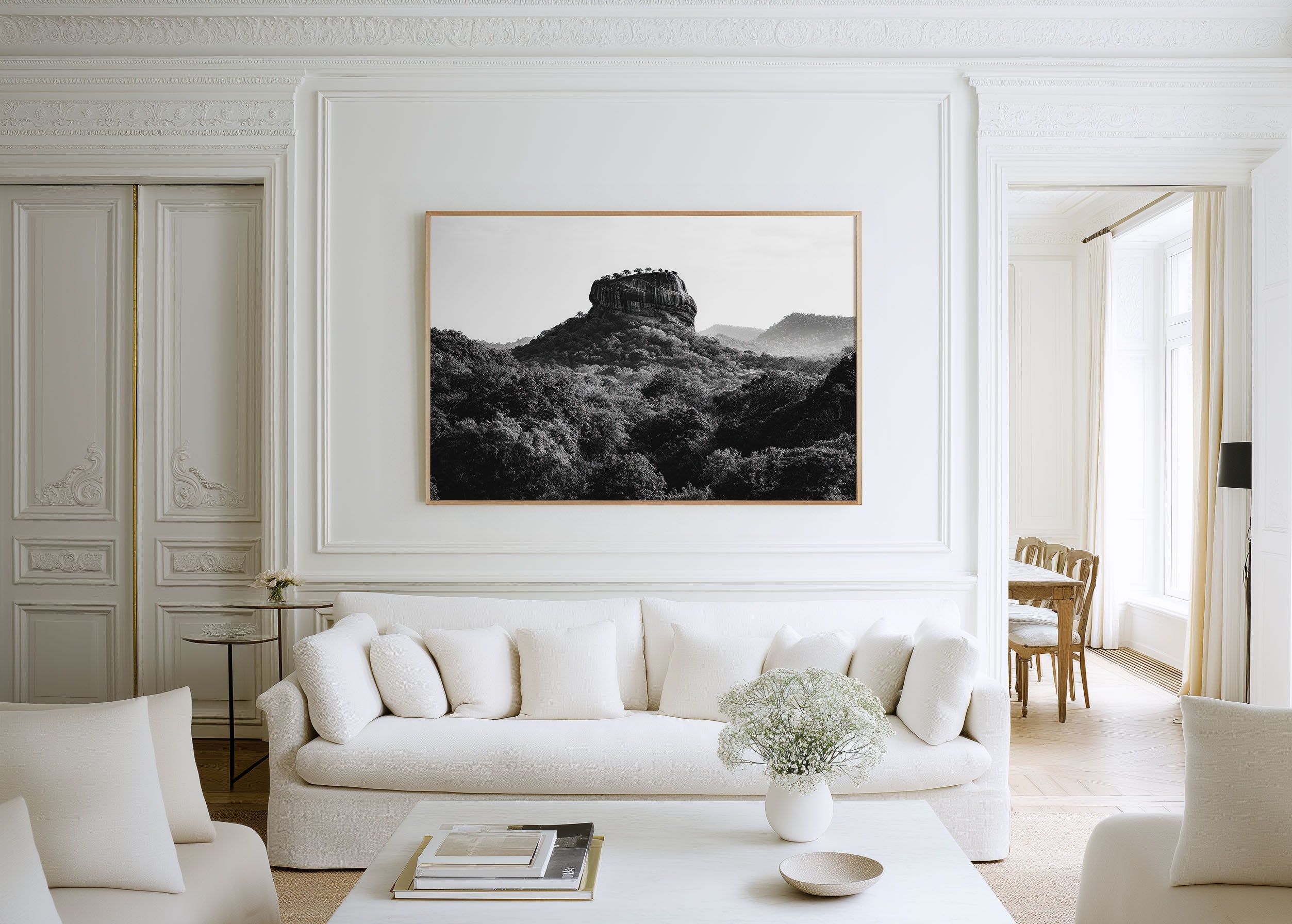 Sigiriya Lion Rock Black & White Wall Art
