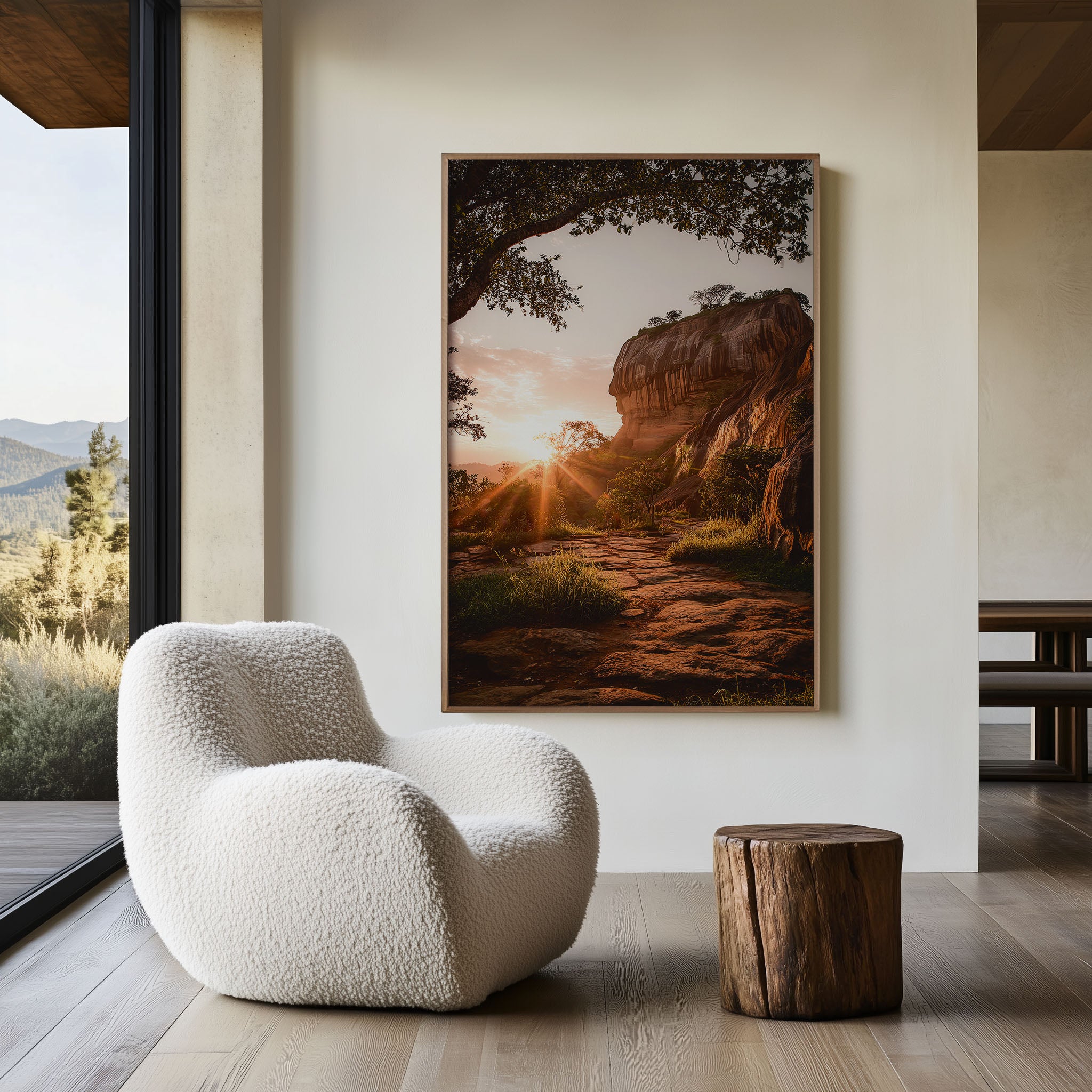 Sigiriya Rock Fortress Wall Art – Sri Lanka Sunrise Landscape Print