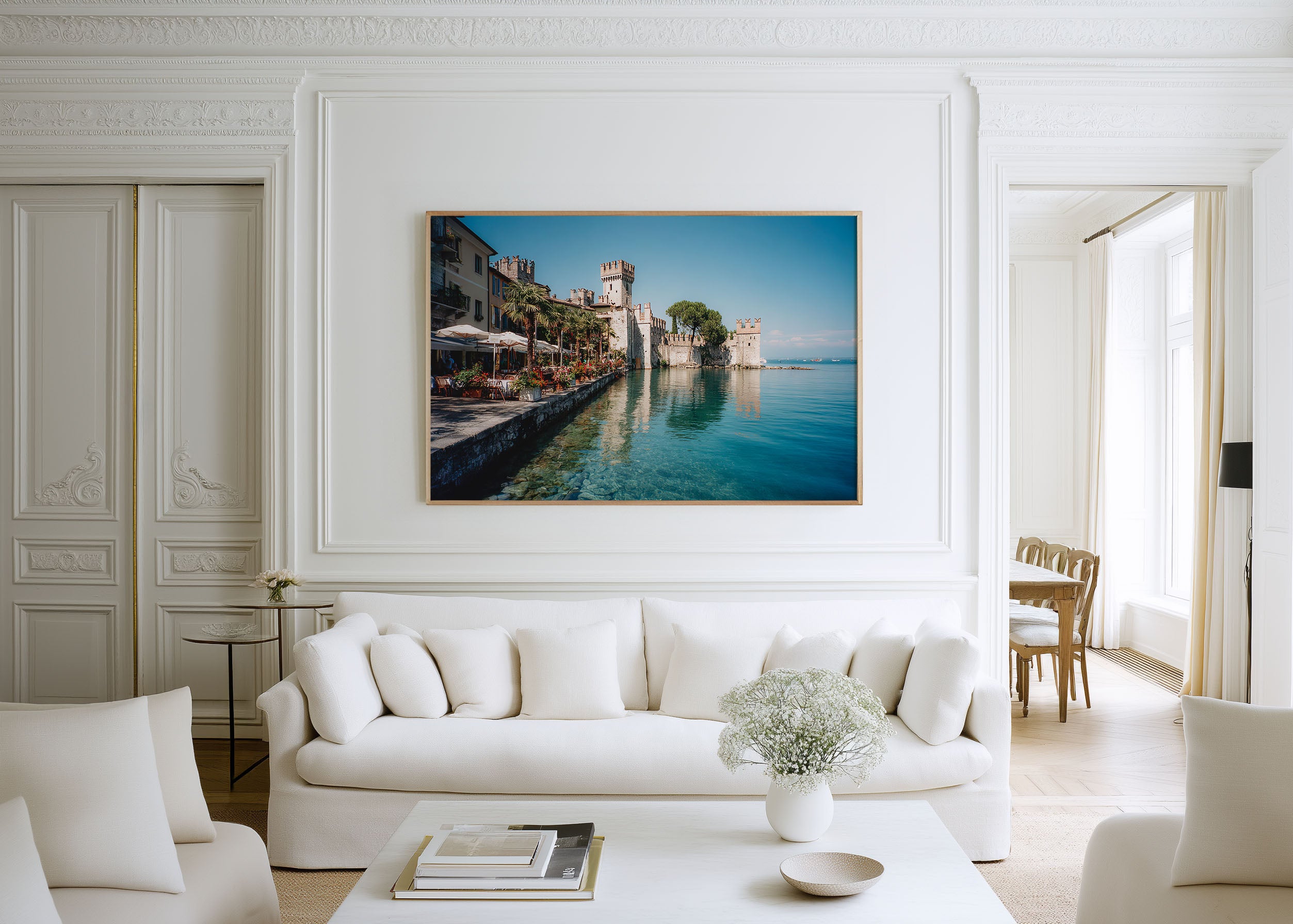 Sirmione Castle Wall Art – Lake Garda Italy Historic Lakeside Fortress