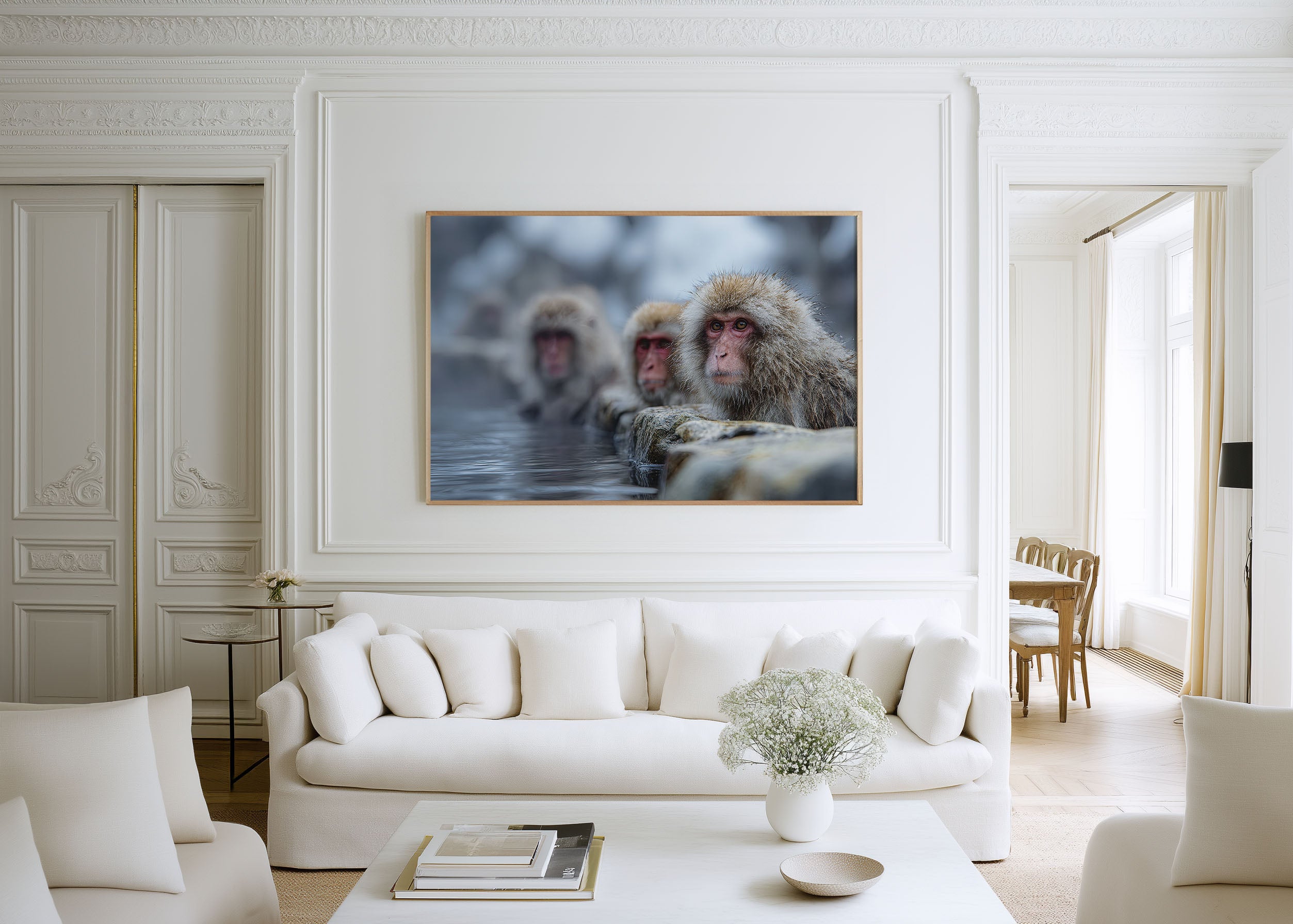 Japan Snow Monkeys Wall Art – Hot Spring Wildlife Photography Print
