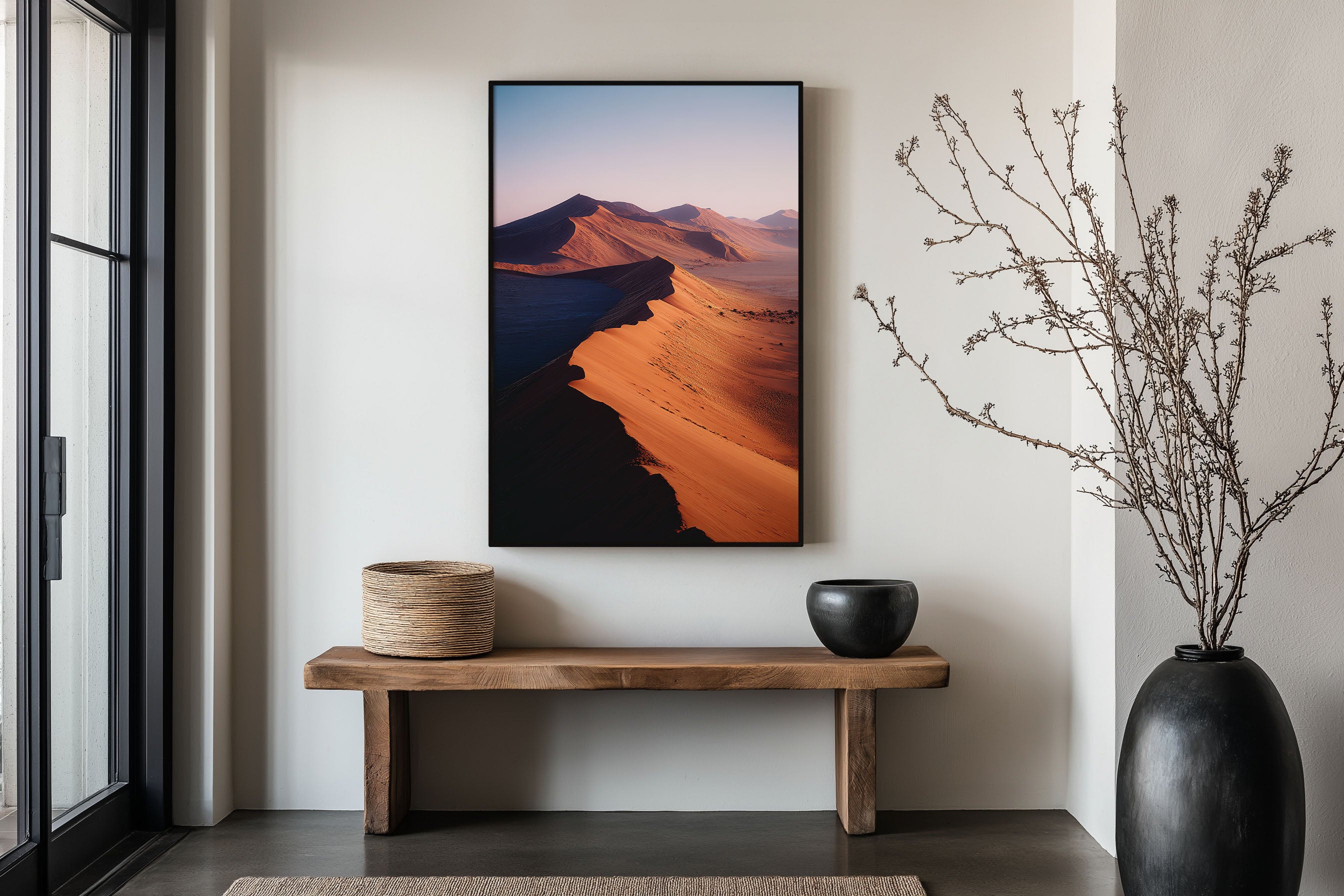 Sossusvlei Sand Dunes Wall Art Print | Namib Desert Namibia Aerial Sunrise Photography | Africa Travel Poster | Earthy Minimalist Home Decor