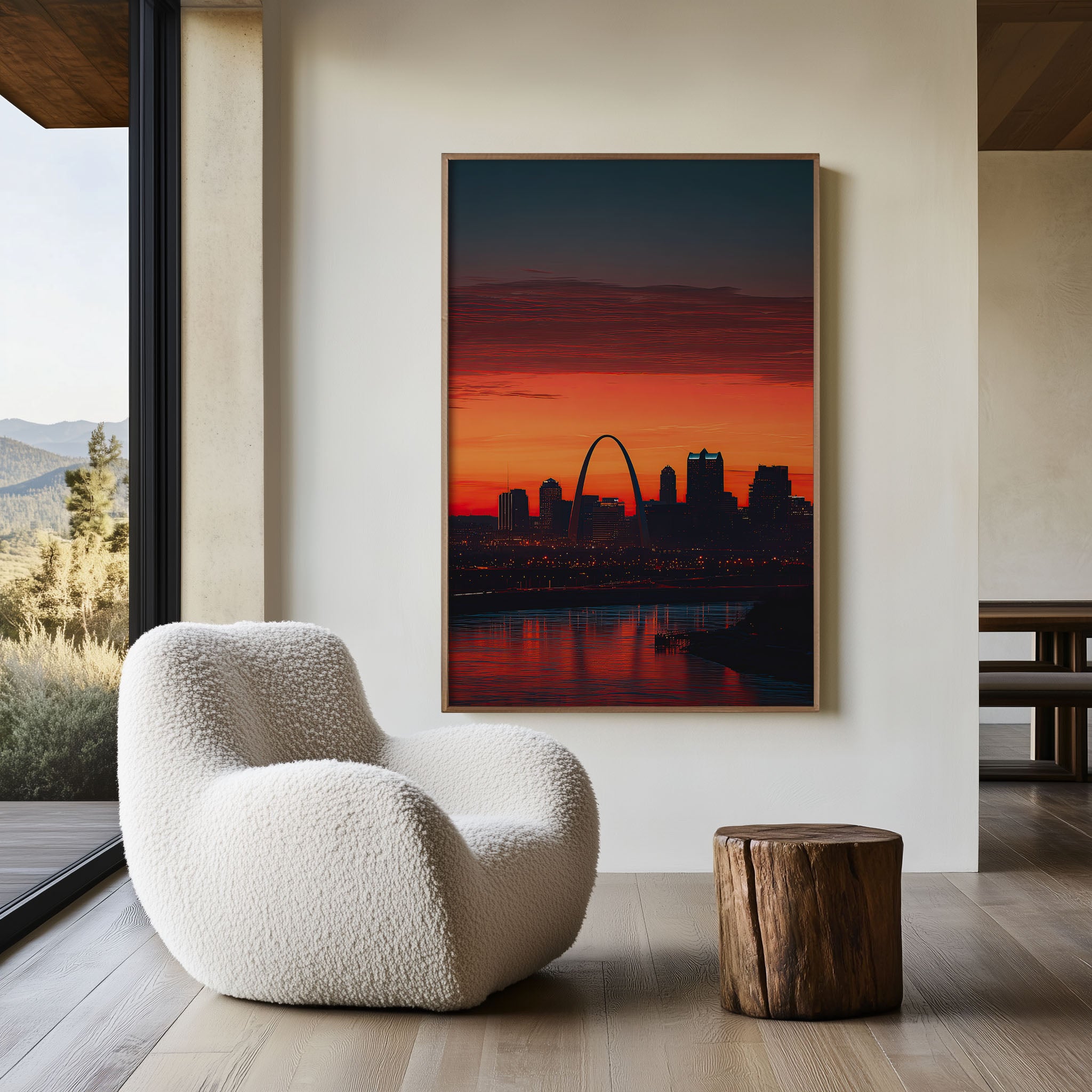 St. Louis Gateway Arch Wall Art Print | Mississippi River Sunset Photography | Missouri Skyline Cityscape Poster | American City Home Decor | Urban Silhouette Print