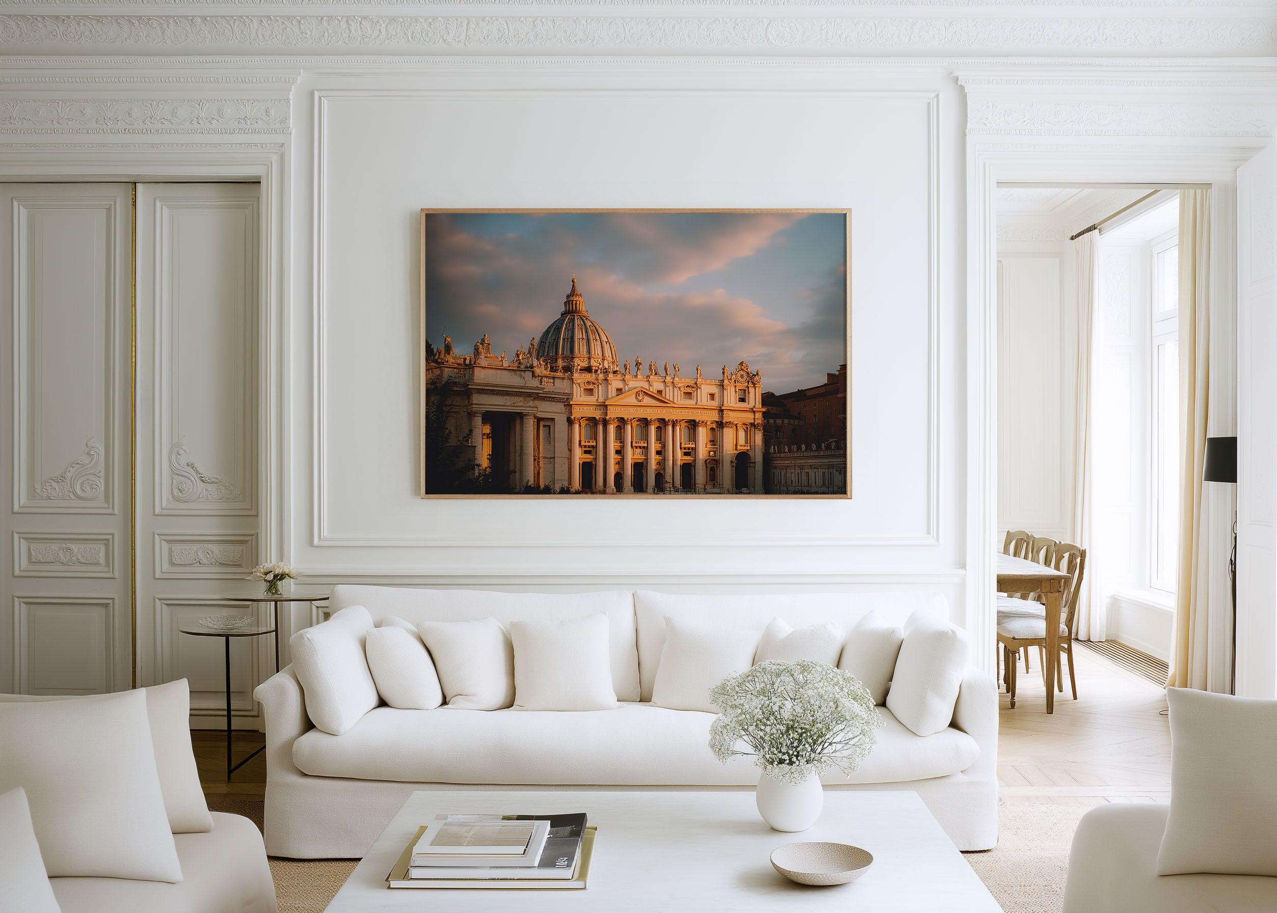 St Peter's Basilica Vatican City Rome Wall Art Print, Vatican Architecture Golden Hour