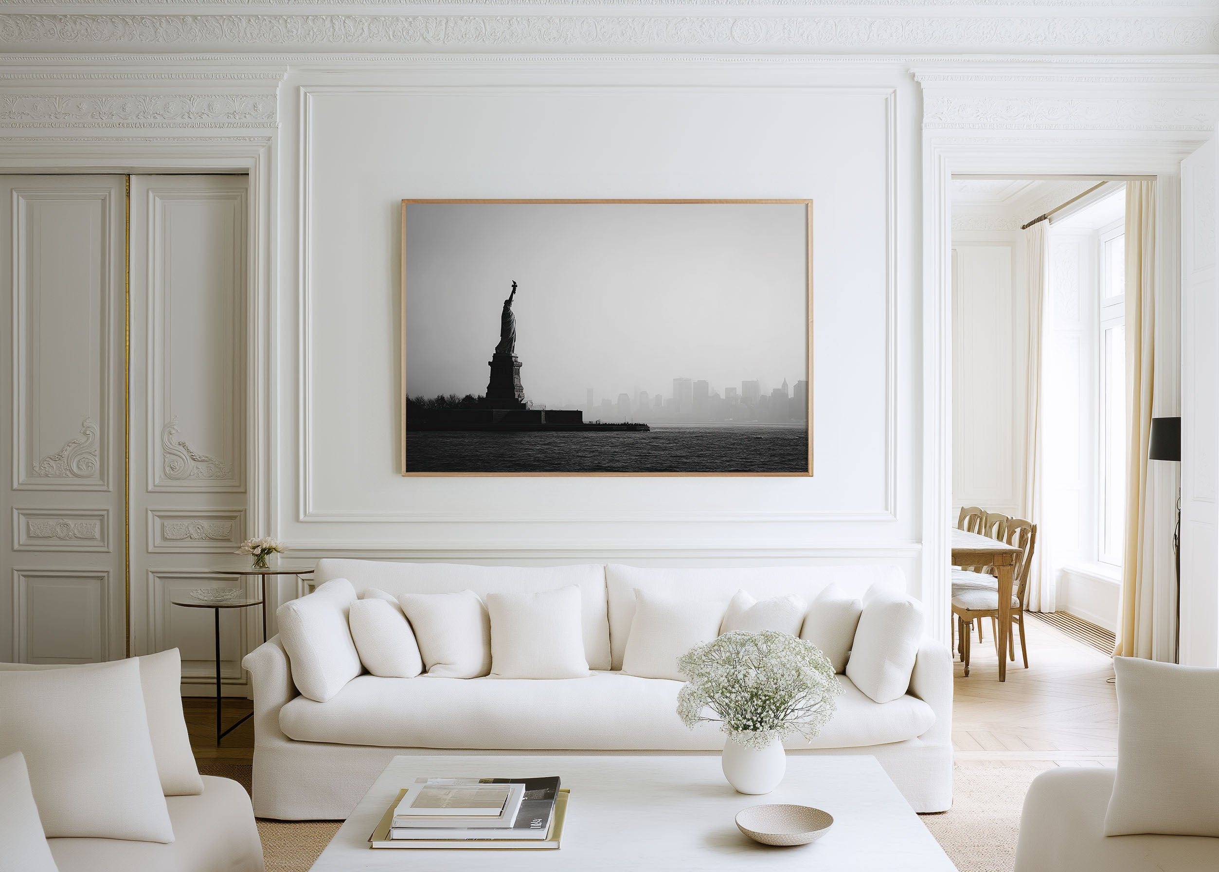 Statue of Liberty Black & White Wall Art