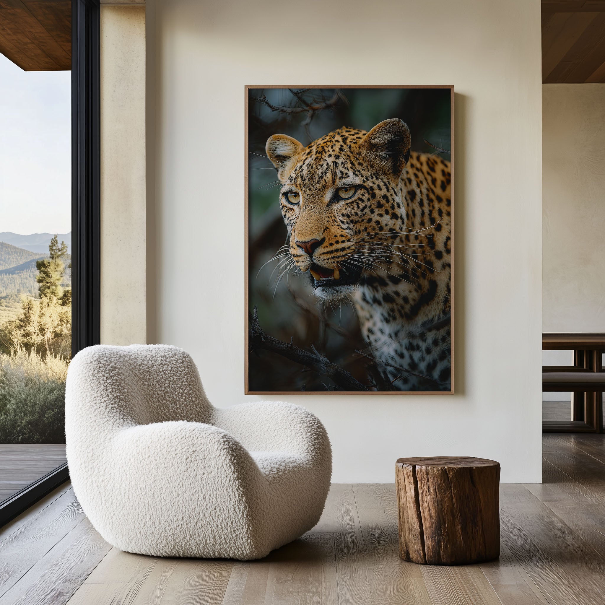 Stealth Leopard Wall Art – Safari Wildlife Canvas Print, Predator Close-Up Decor
