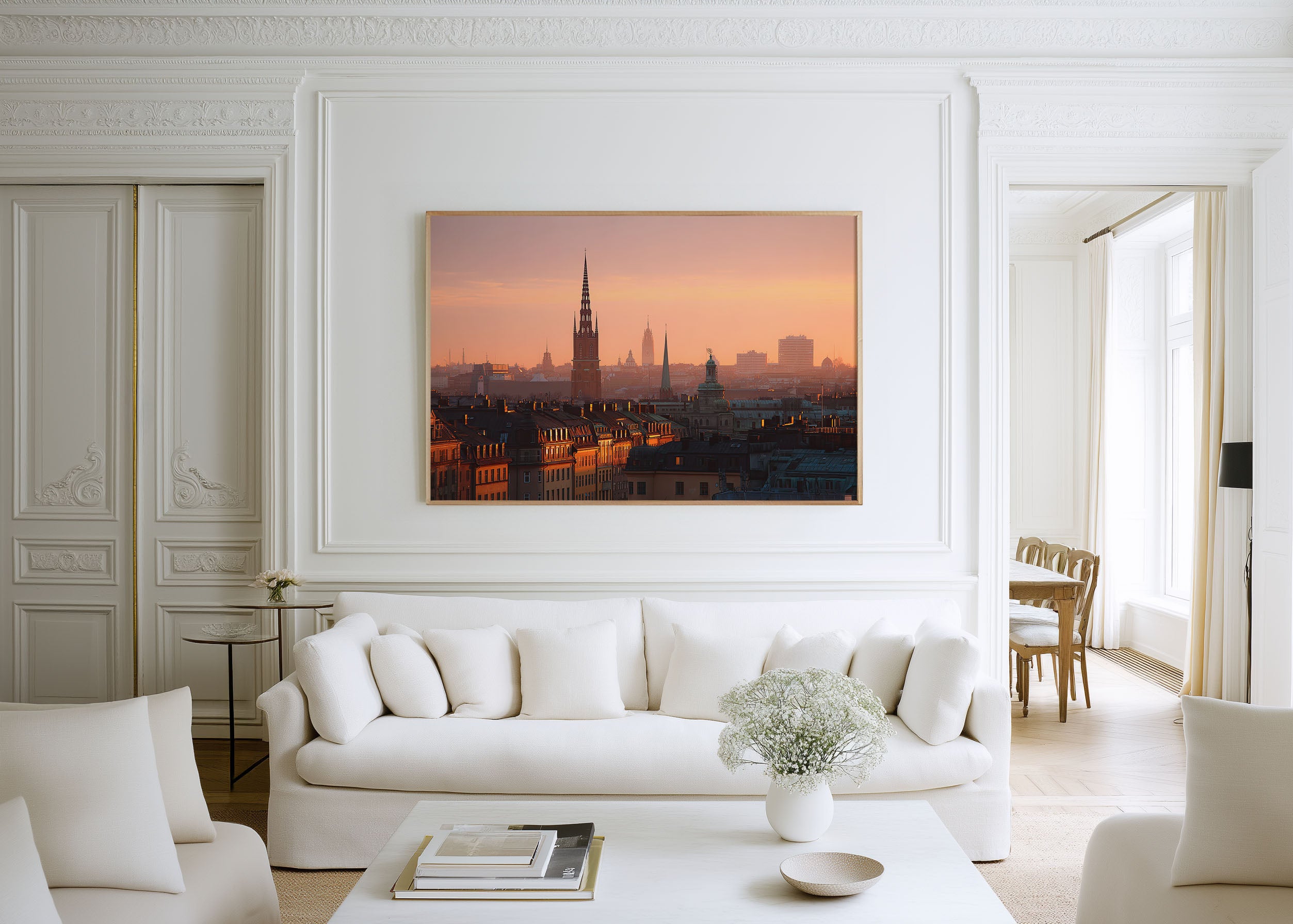 Stockholm Sweden Skyline Wall Art Print – Historic Old Town Sunset