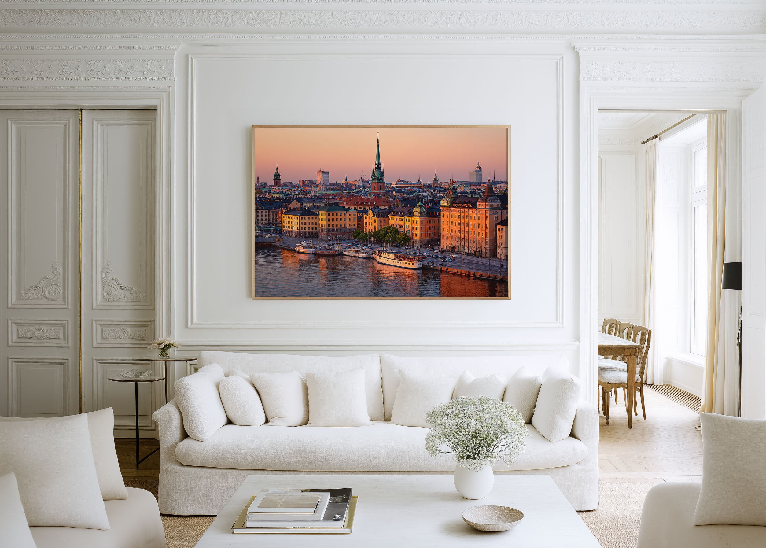 Stockholm Gamla Stan Sunset Skyline Print | Sweden Old Town Wall Art
