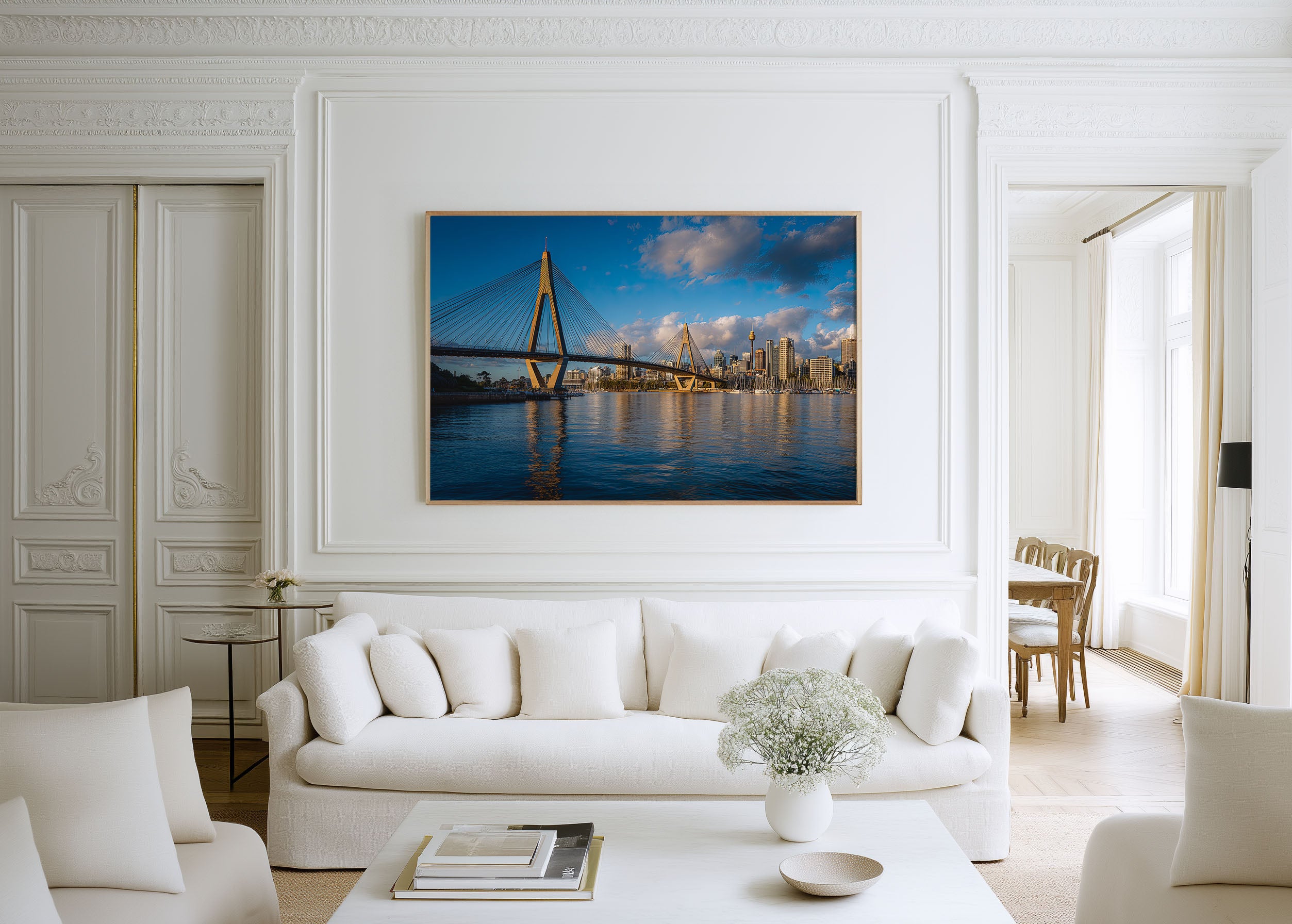 Sydney Anzac Bridge Wall Art Print, Australia Harbour Skyline