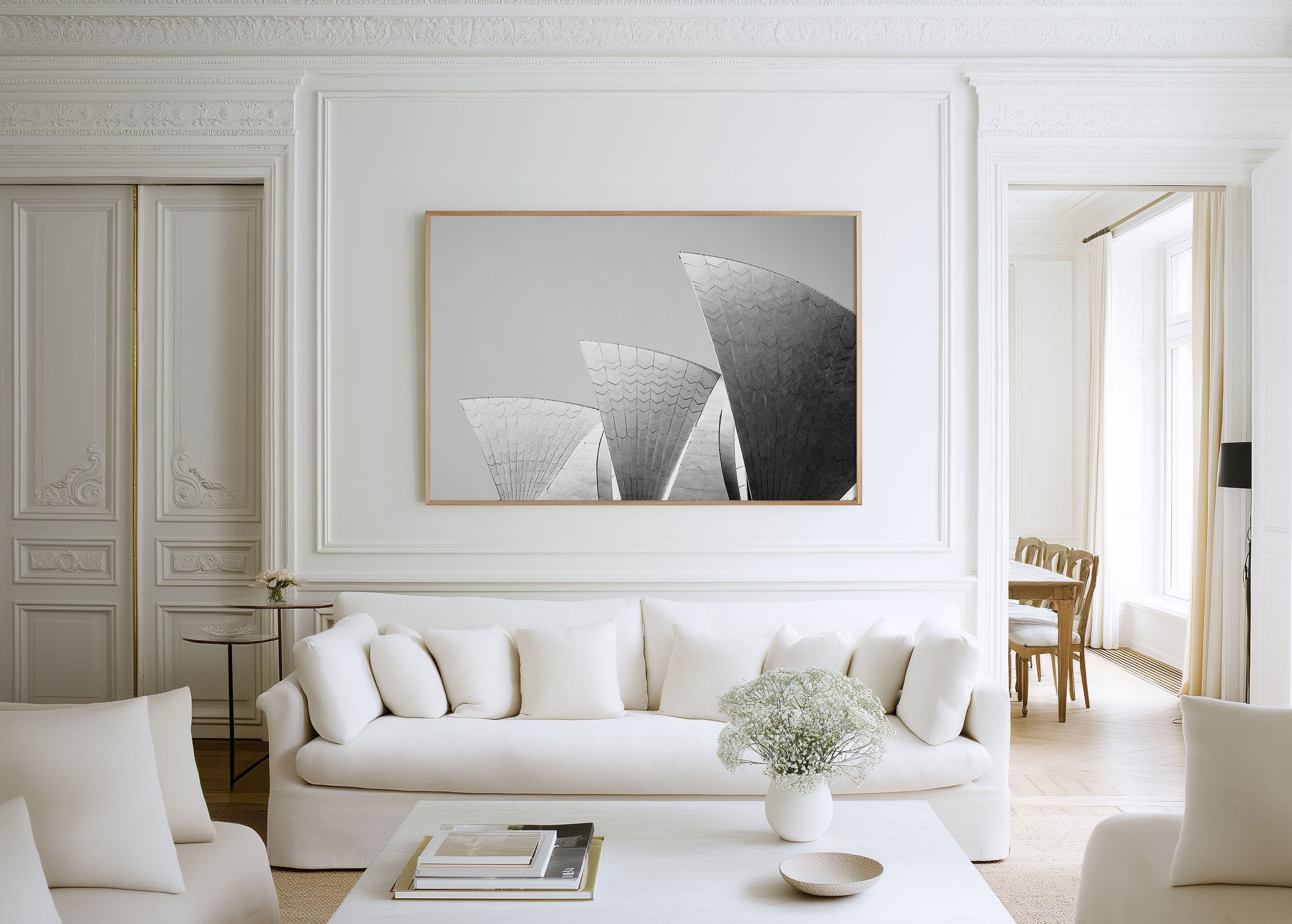 Sydney Opera House Black and White Wall Art Print – Modern Architecture Canvas