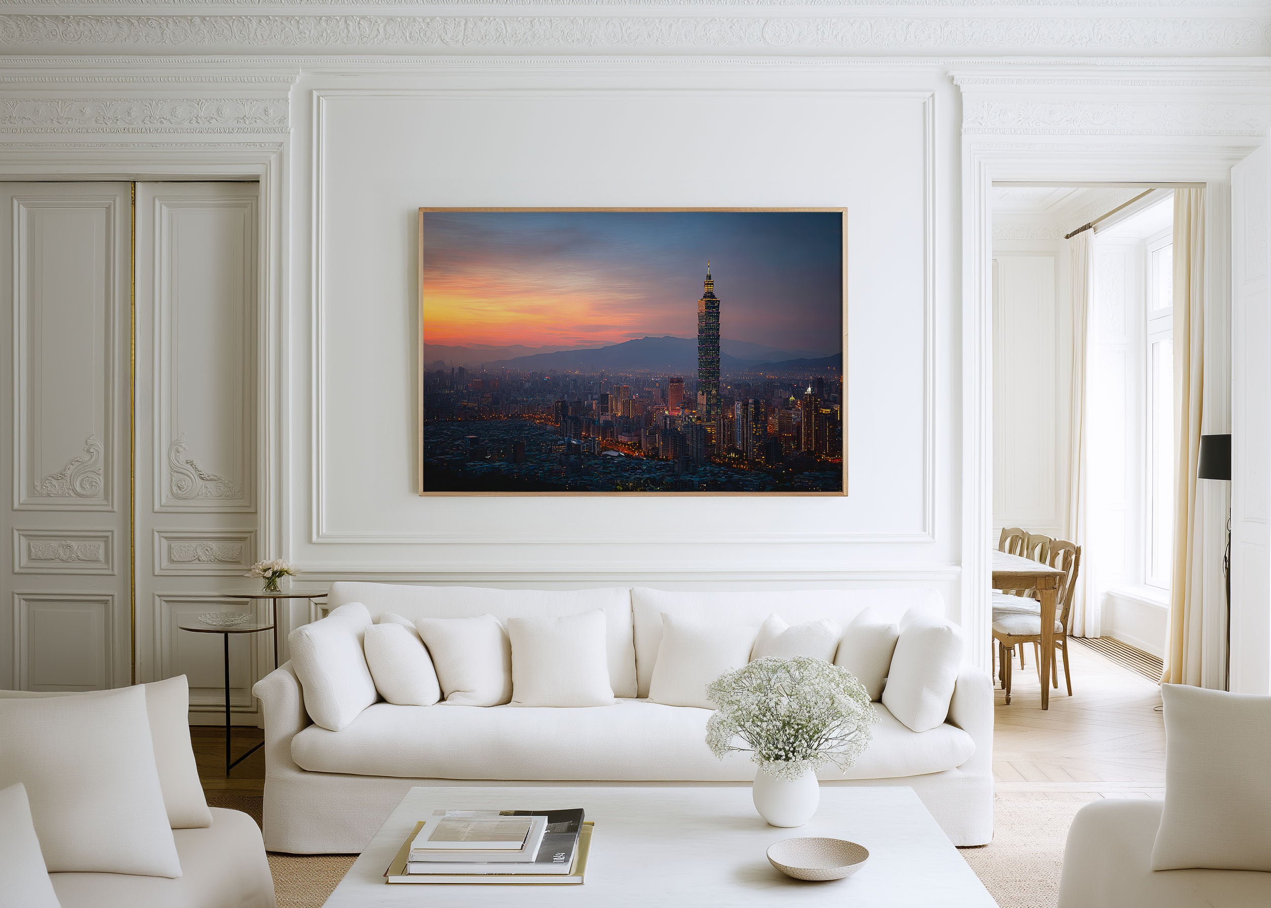 Taipei 101 Taiwan Dusk Print | City Skyline Sunset Wall Art