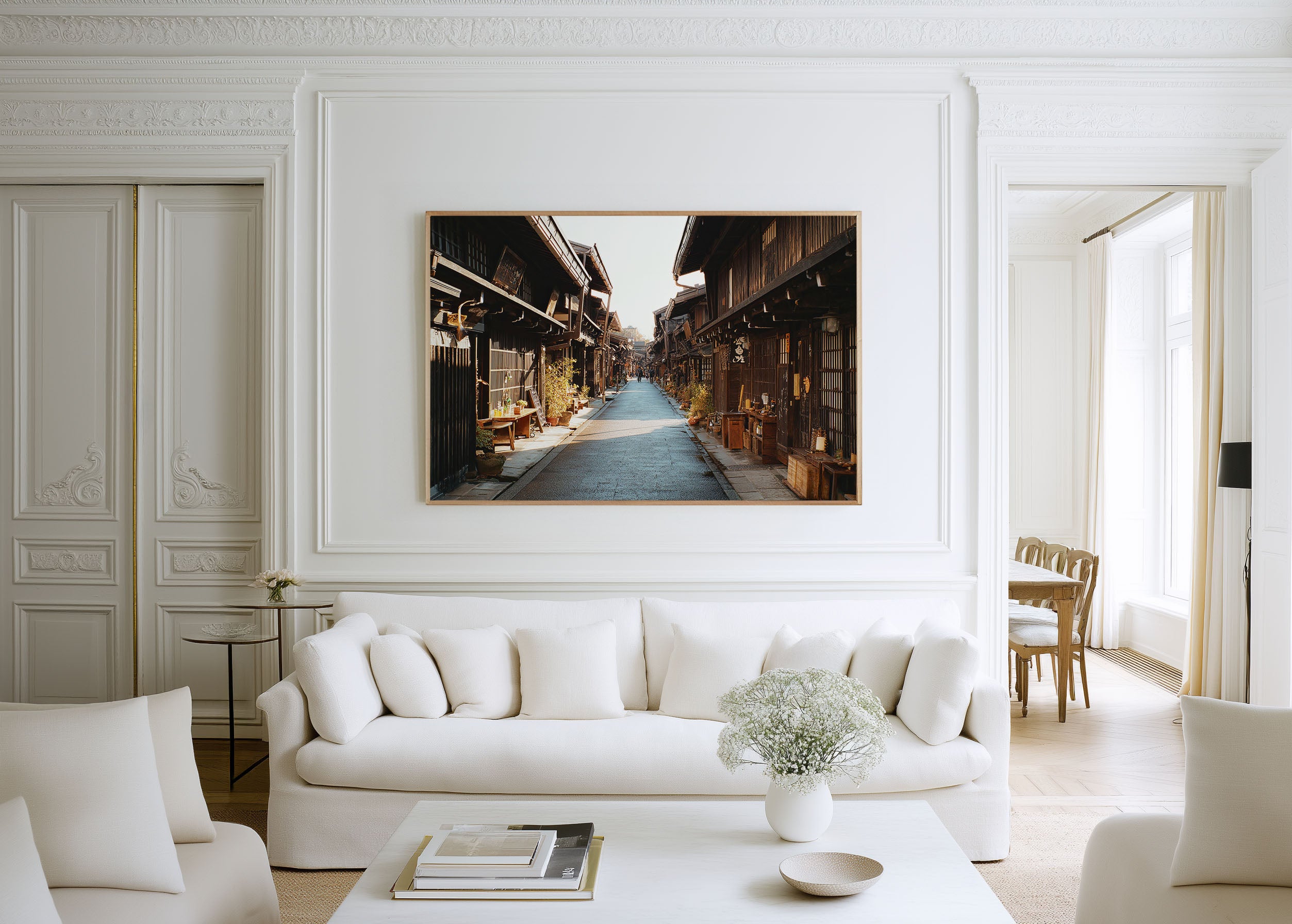 Takayama Old Town Street Wall Art Print, Japan Historic Village