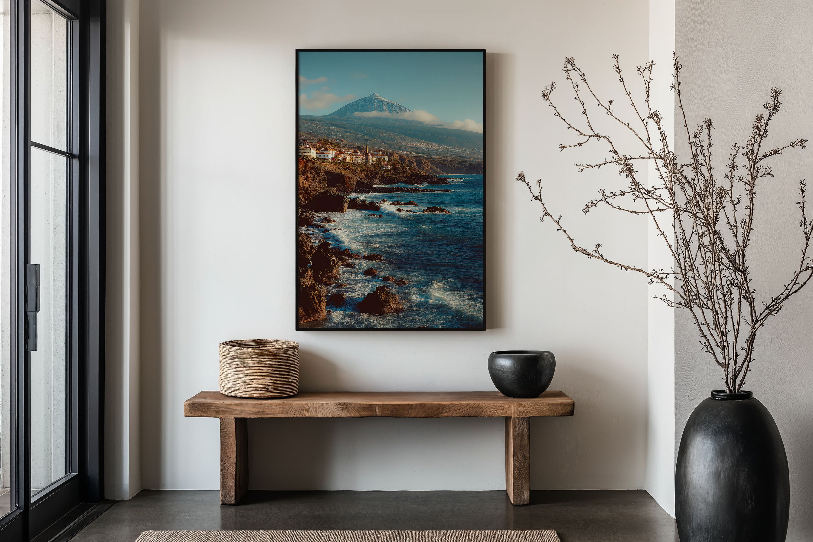 Tenerife Coastline Mount Teide Wall Art Print | Canary Islands Spain Volcanic Coast Photography | Spanish Islands Travel Poster | Mediterranean Home Decor