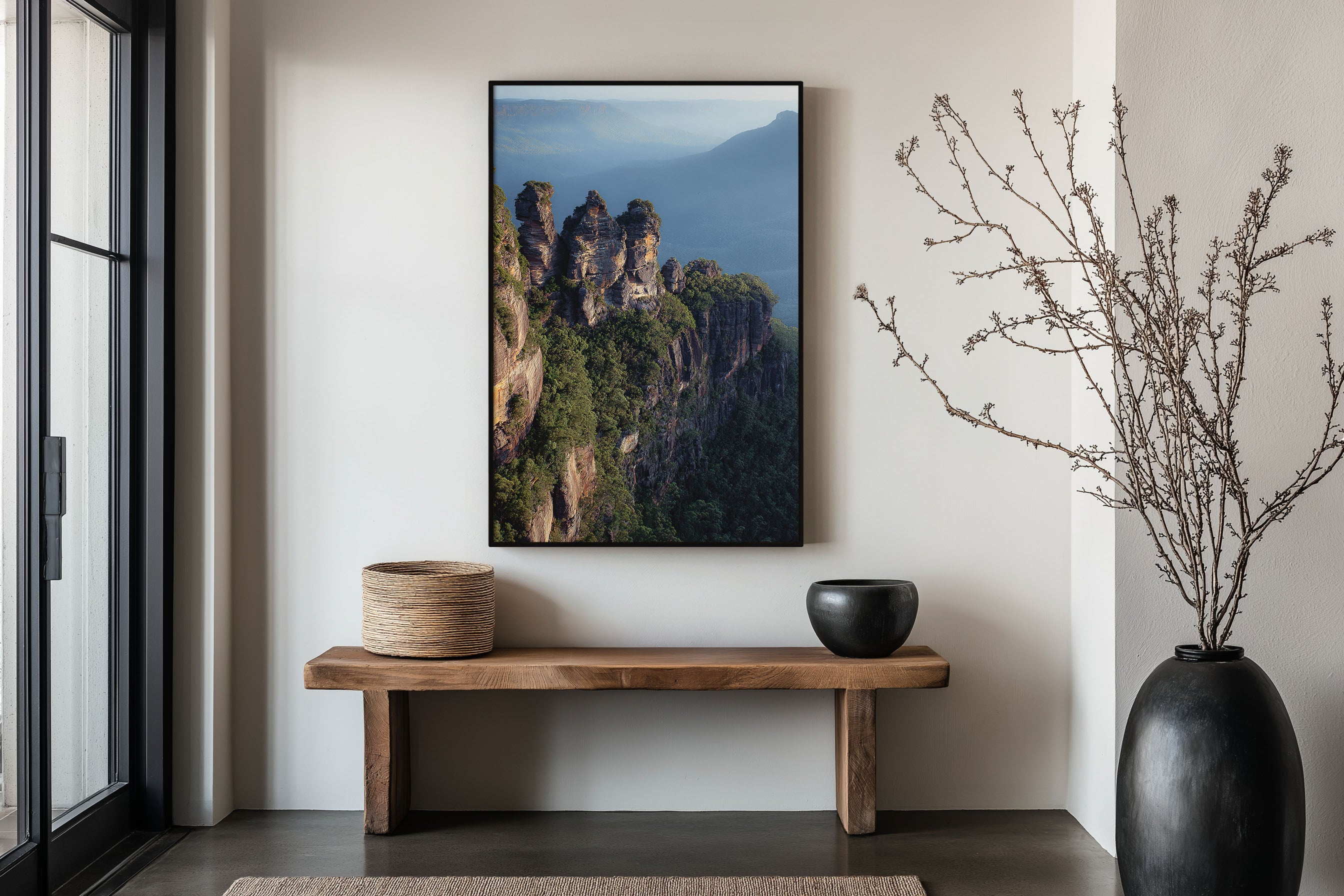Three Sisters Blue Mountains Wall Art Print | Katoomba NSW Australia Sandstone Rock Formation Photography | Australian Travel Poster | Nature Home Decor