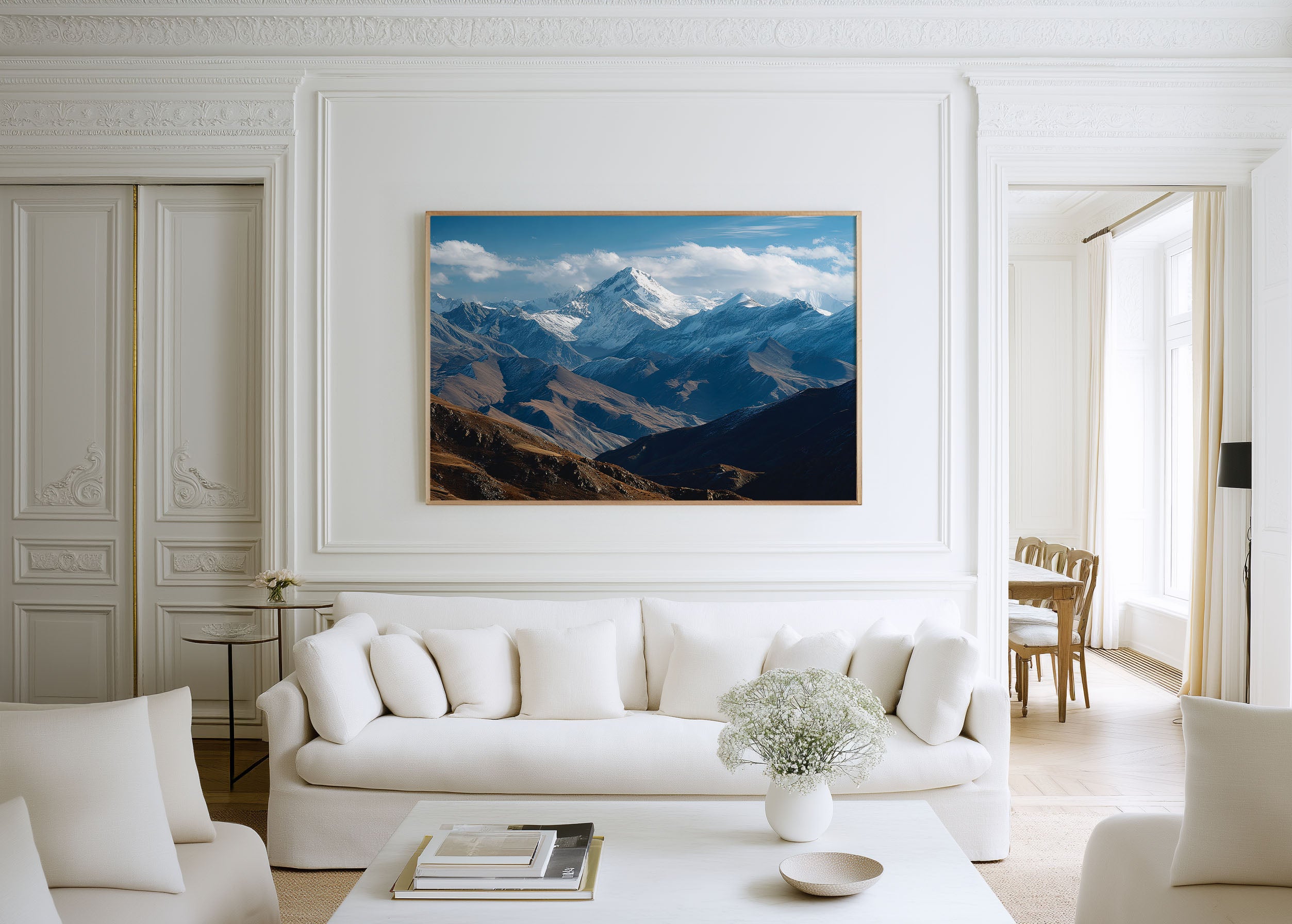Tibet Himalayas Wall Art – Snow Mountain Landscape Print, Himalayan Nature Photography Decor