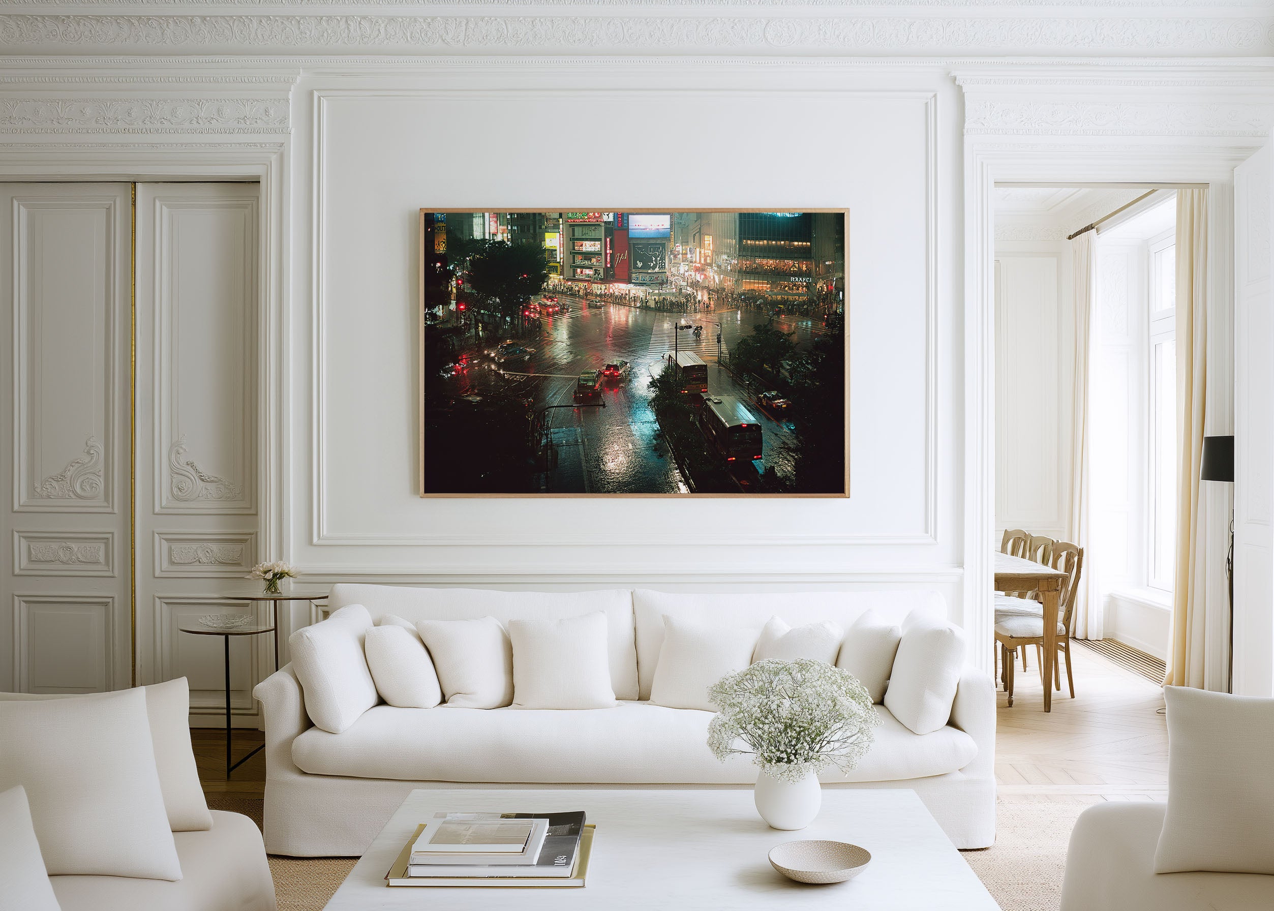 Tokyo Neon Street Night Wall Art Print, Japan Rainy Cityscape