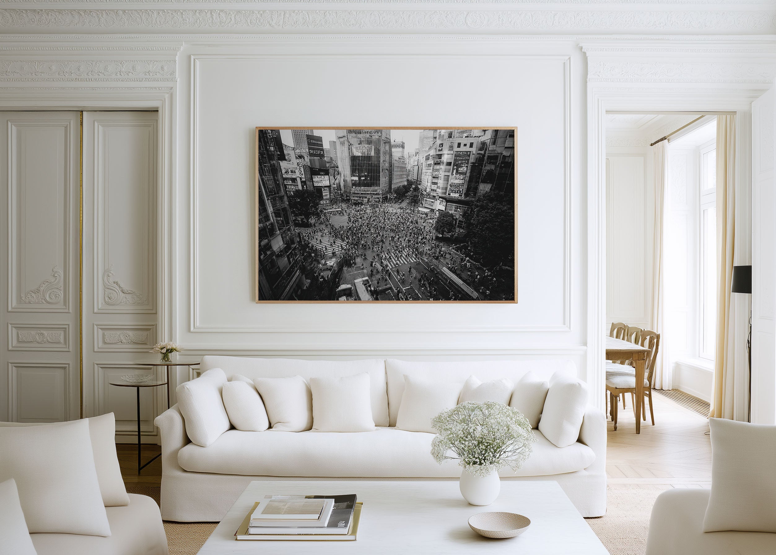 Tokyo Shibuya Crossing Wall Art Print – Black and White Japan Photography