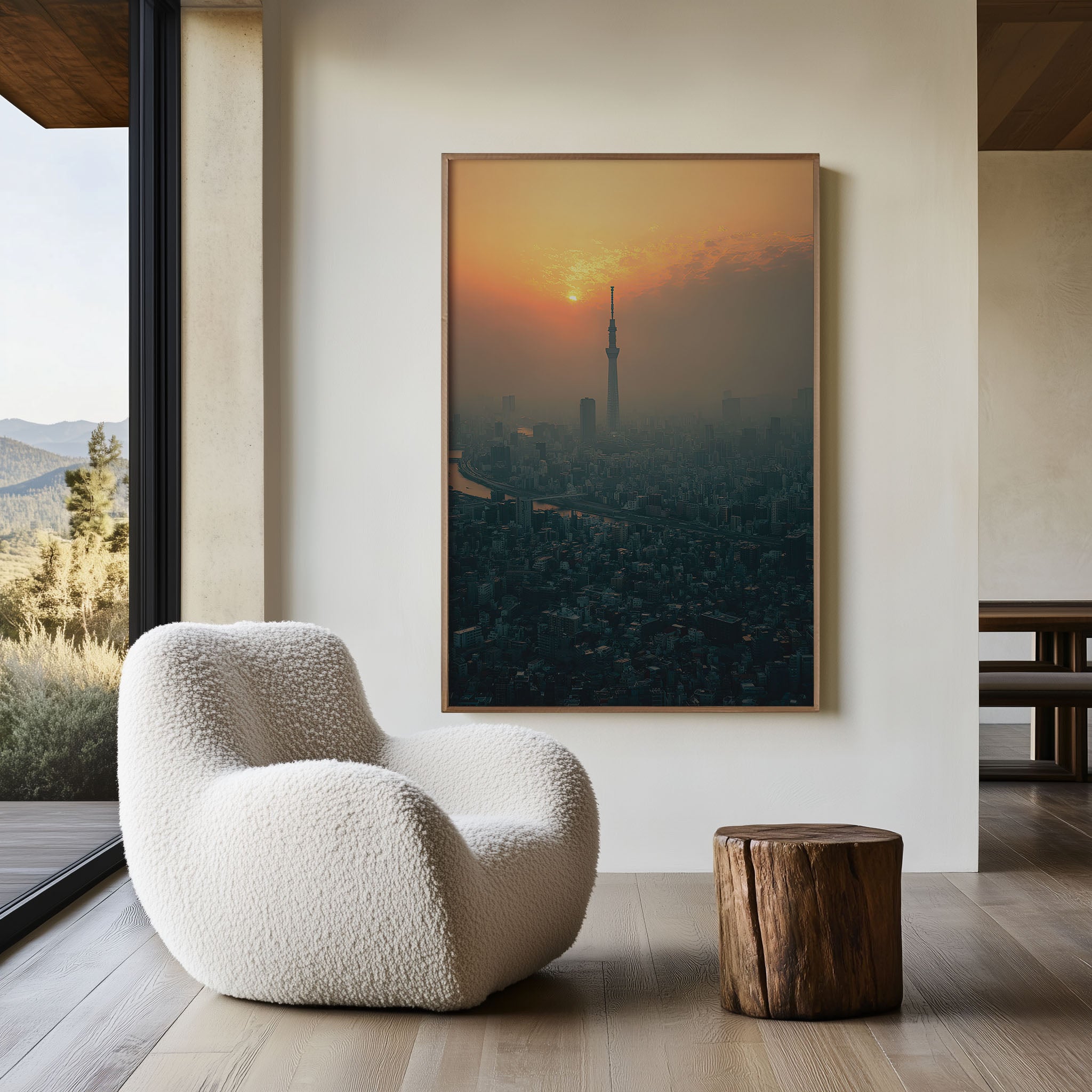 Tokyo Skytree Sunset City Skyline Wall Art Print | Japan Aerial Photography Poster | Urban Cityscape Decor