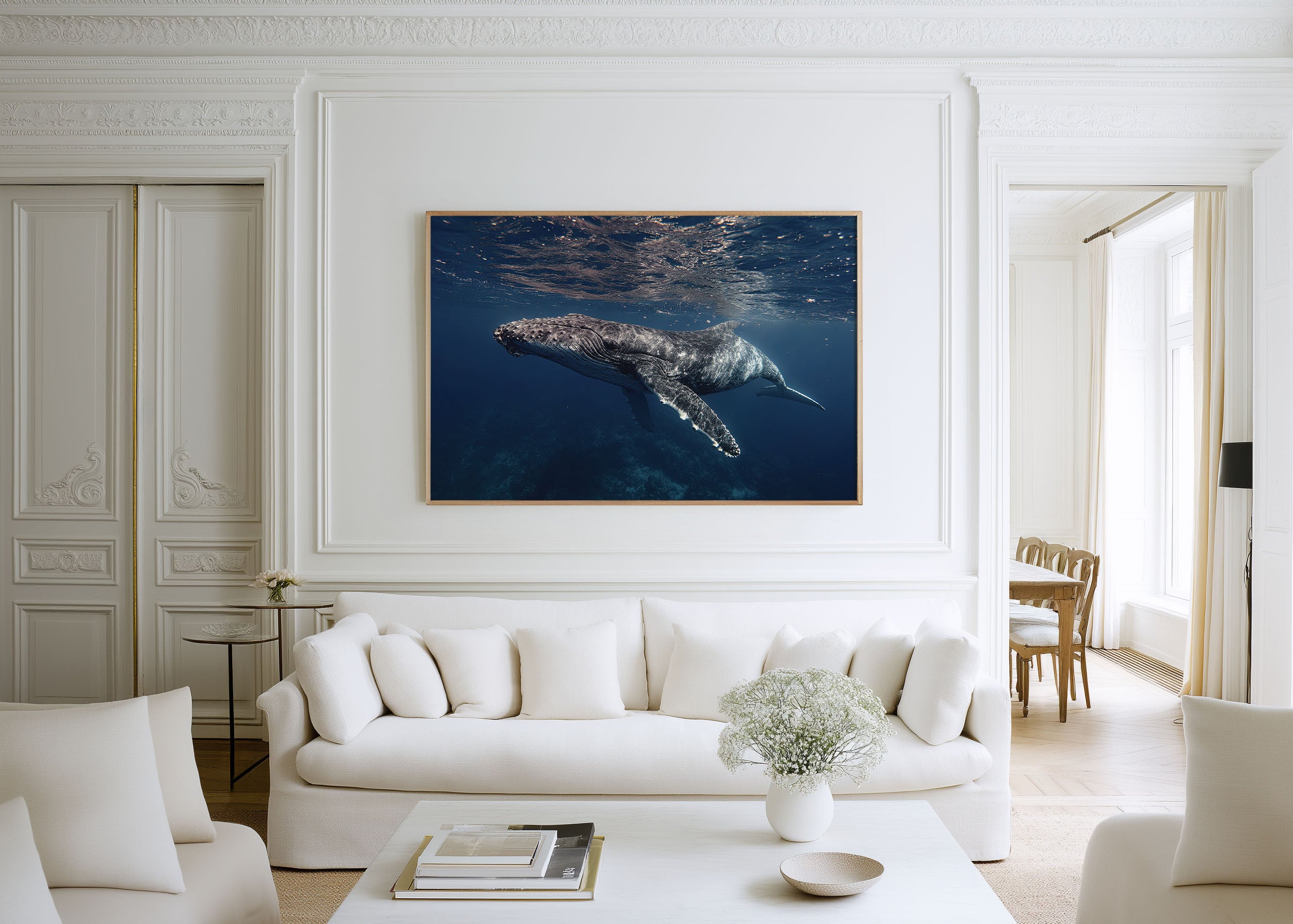 Humpback Whale Wall Art – Underwater Ocean Print