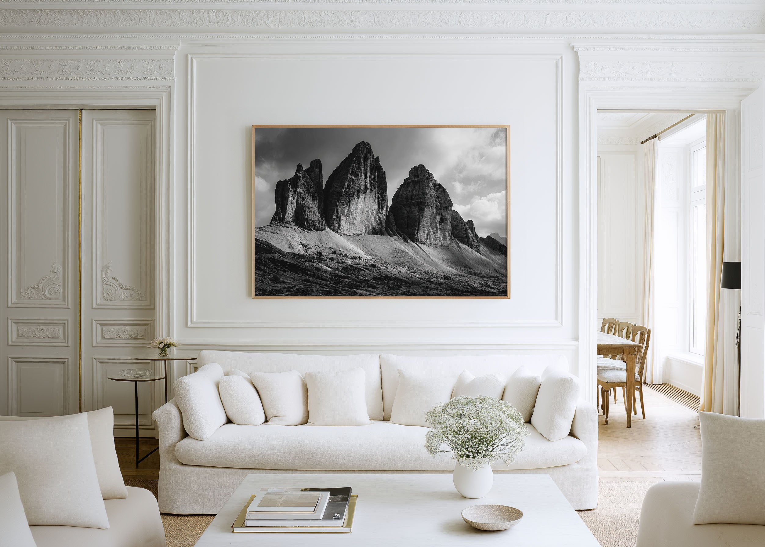 Tre Cime Dolomites Black & White Wall Art