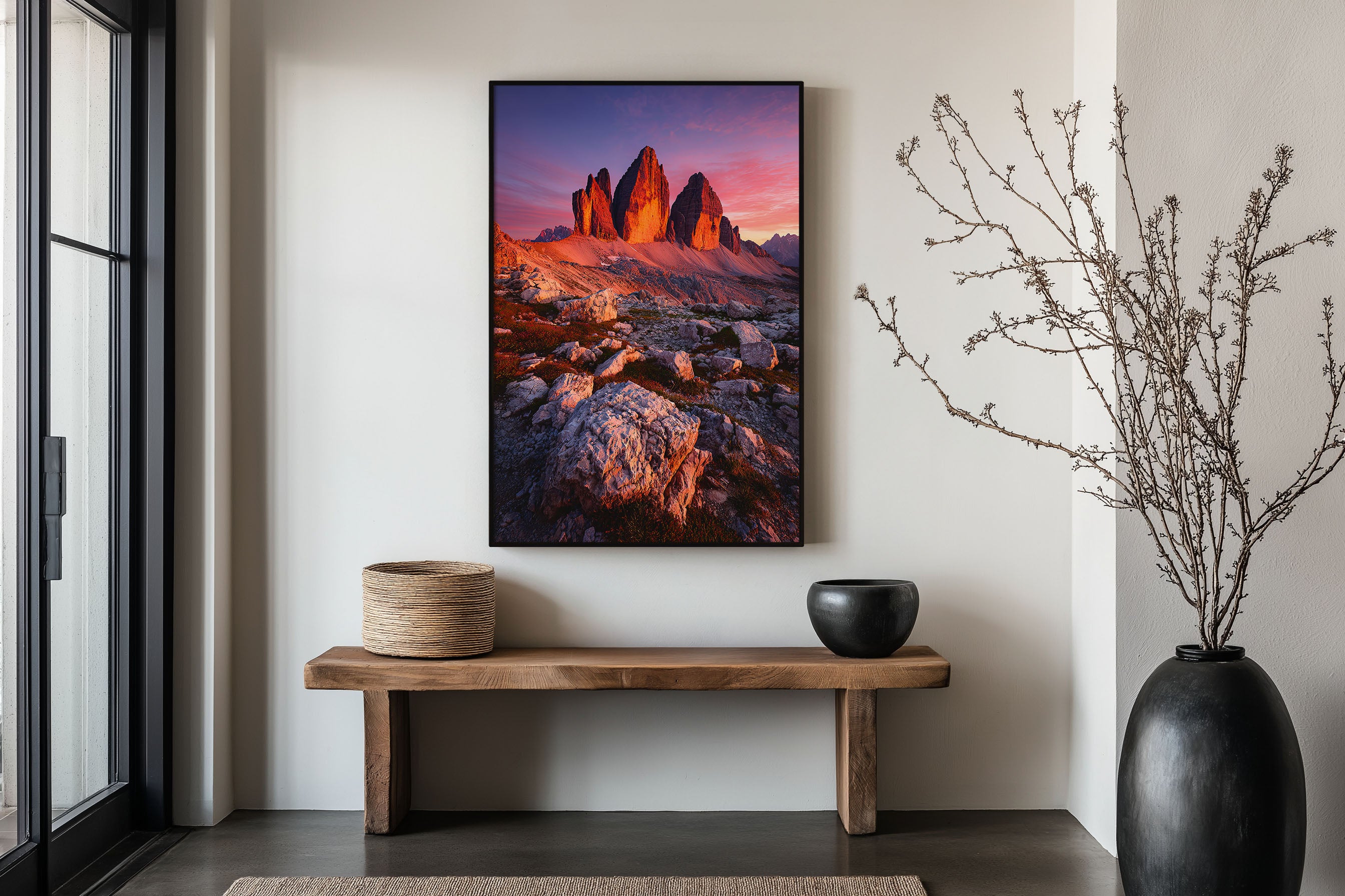 Tre Cime di Lavaredo Sunset Print | Dolomites Three Peaks Wall Art | Italian Alps Photography