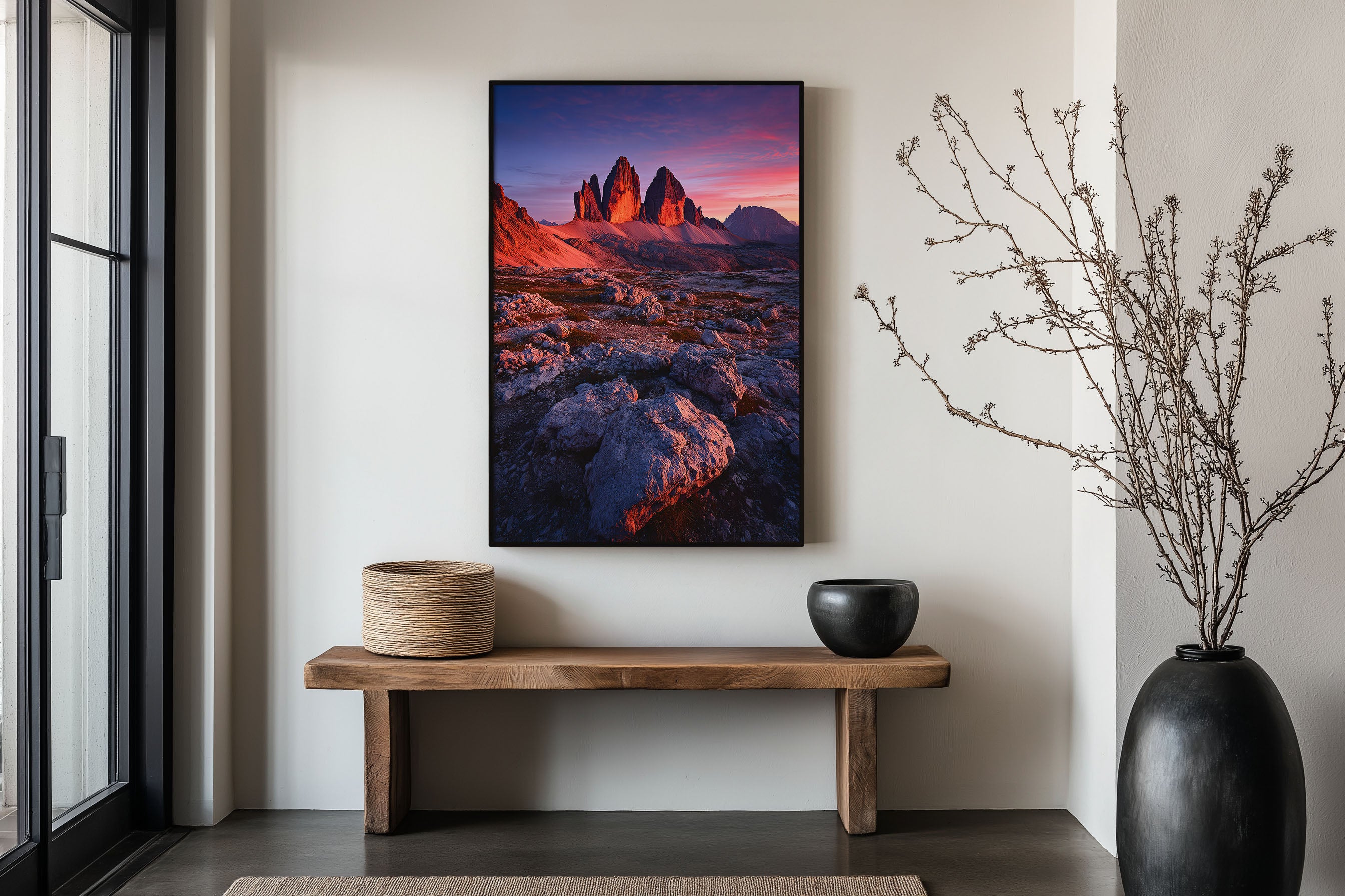 Tre Cime di Lavaredo Twilight Print | Dolomites Three Peaks Dusk Wall Art | Italian Alps Photography