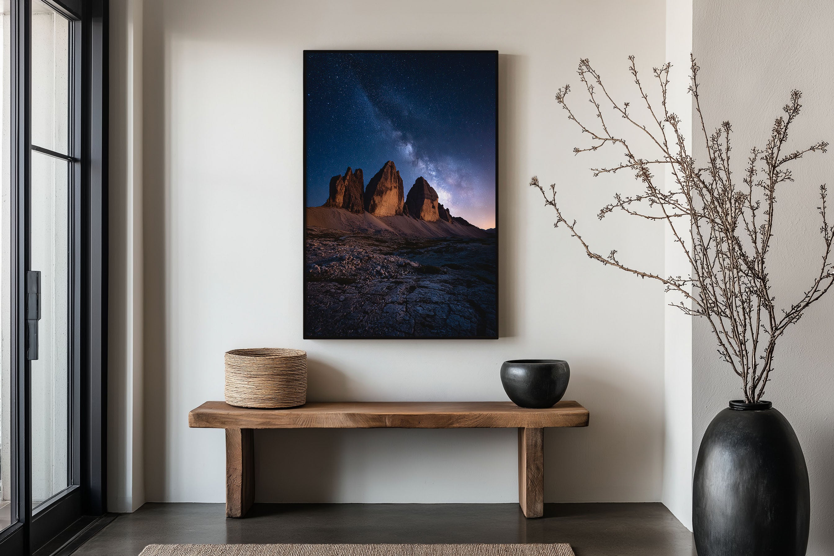 Tre Cime di Lavaredo Milky Way Night Print | Dolomites Starry Sky Wall Art | Three Peaks Night Sky Galaxy Landscape Photography Poster