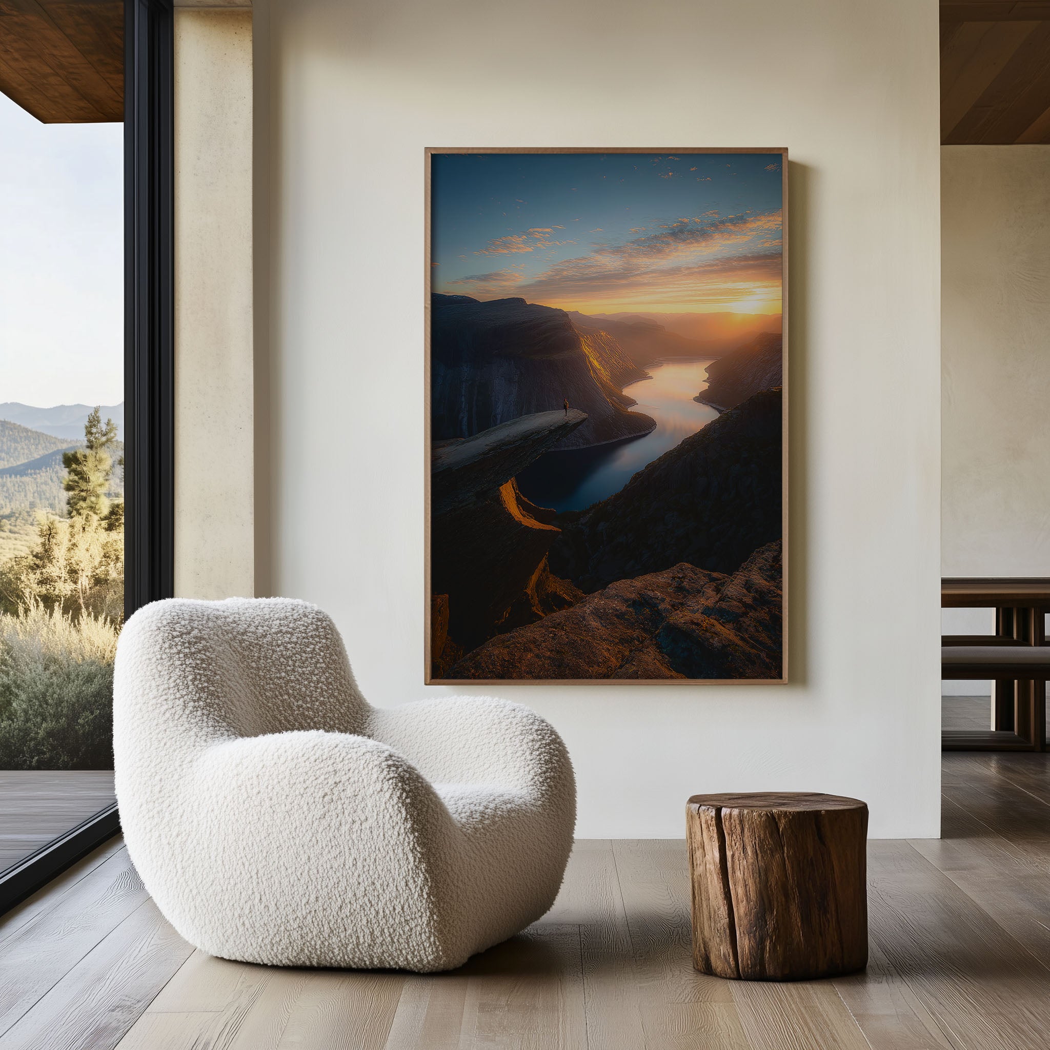 Trolltunga Norway Wall Art – Fjord Mountain Sunset Print