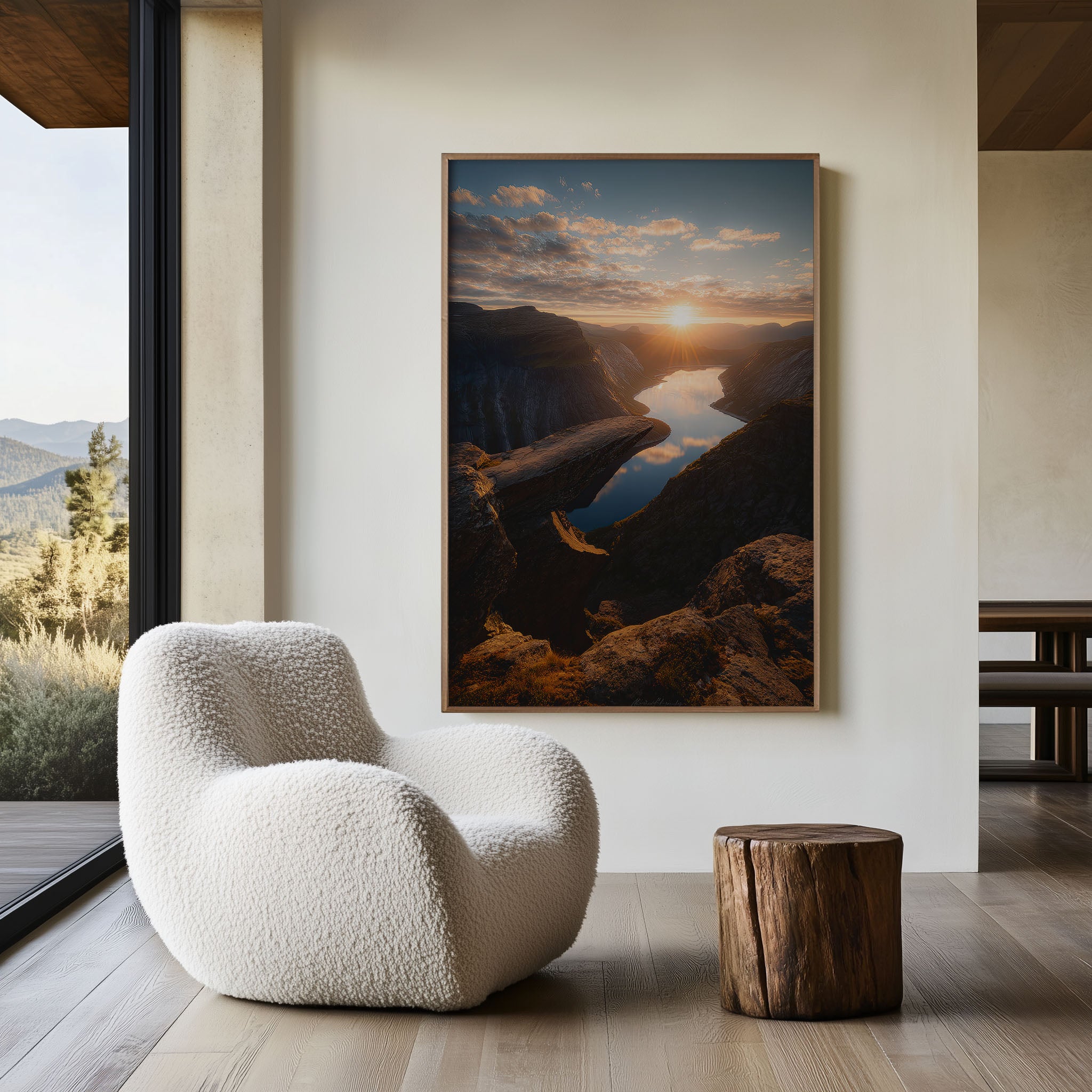 Trolltunga Norway Wall Art Print | Hardangerfjord Sunset Photography | Scandinavian Landscape Poster | Nordic Nature Print | Travel Home Decor