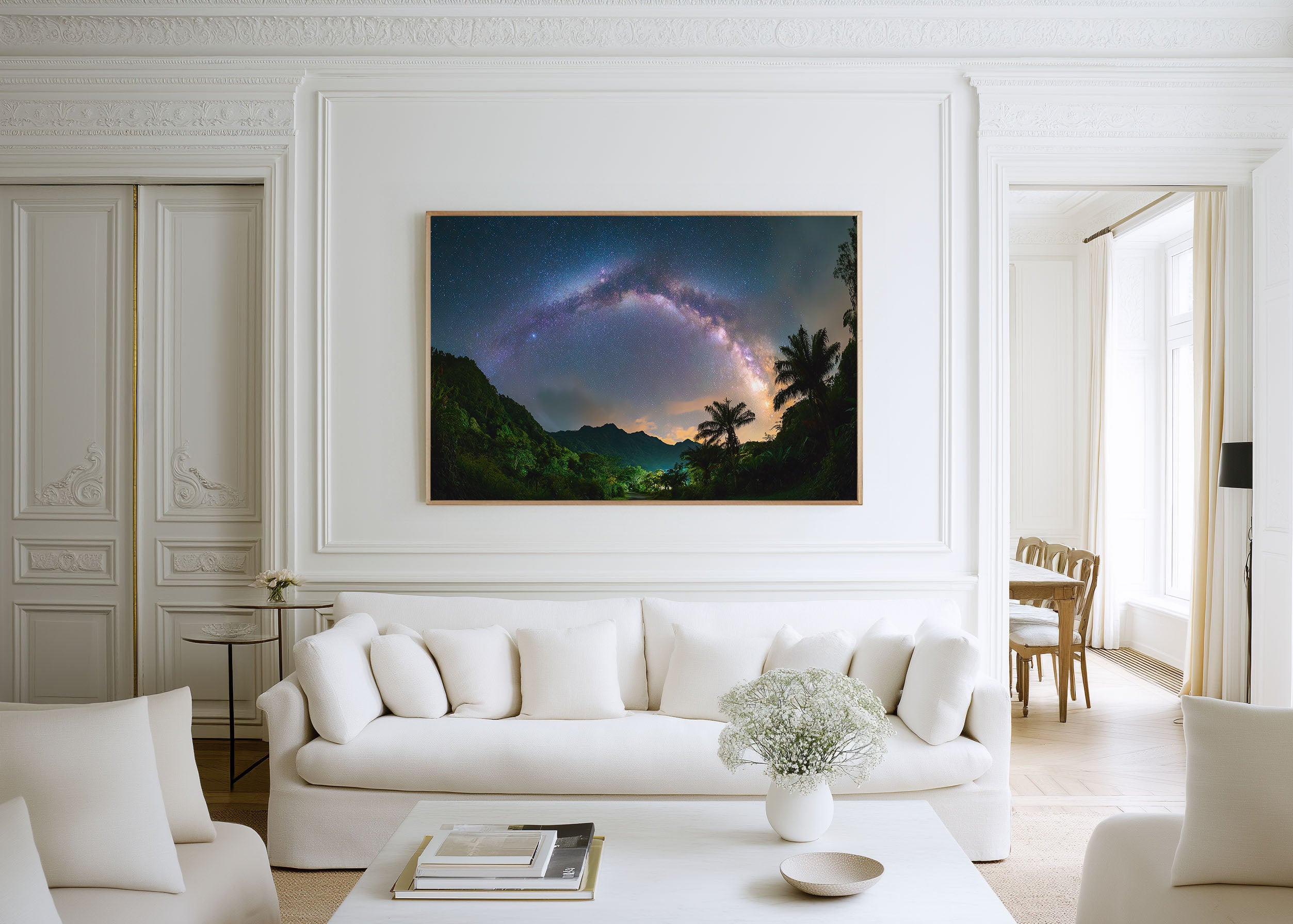 Milky Way Arch Over Tropical Mountains – Night Sky Wall Art