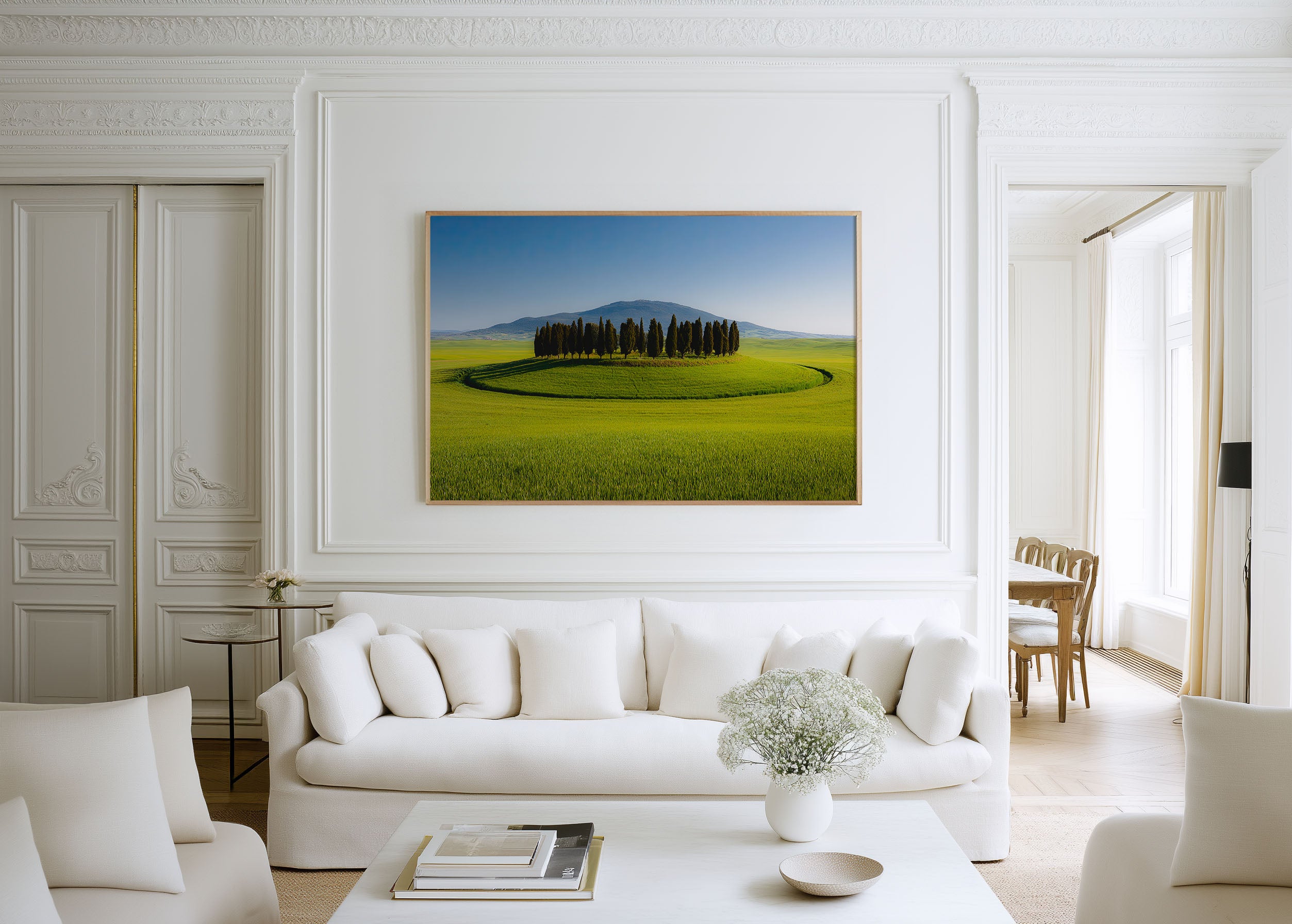 Tuscany Cypress Trees Print | Val d'Orcia Italy Green Fields Photography Wall Art