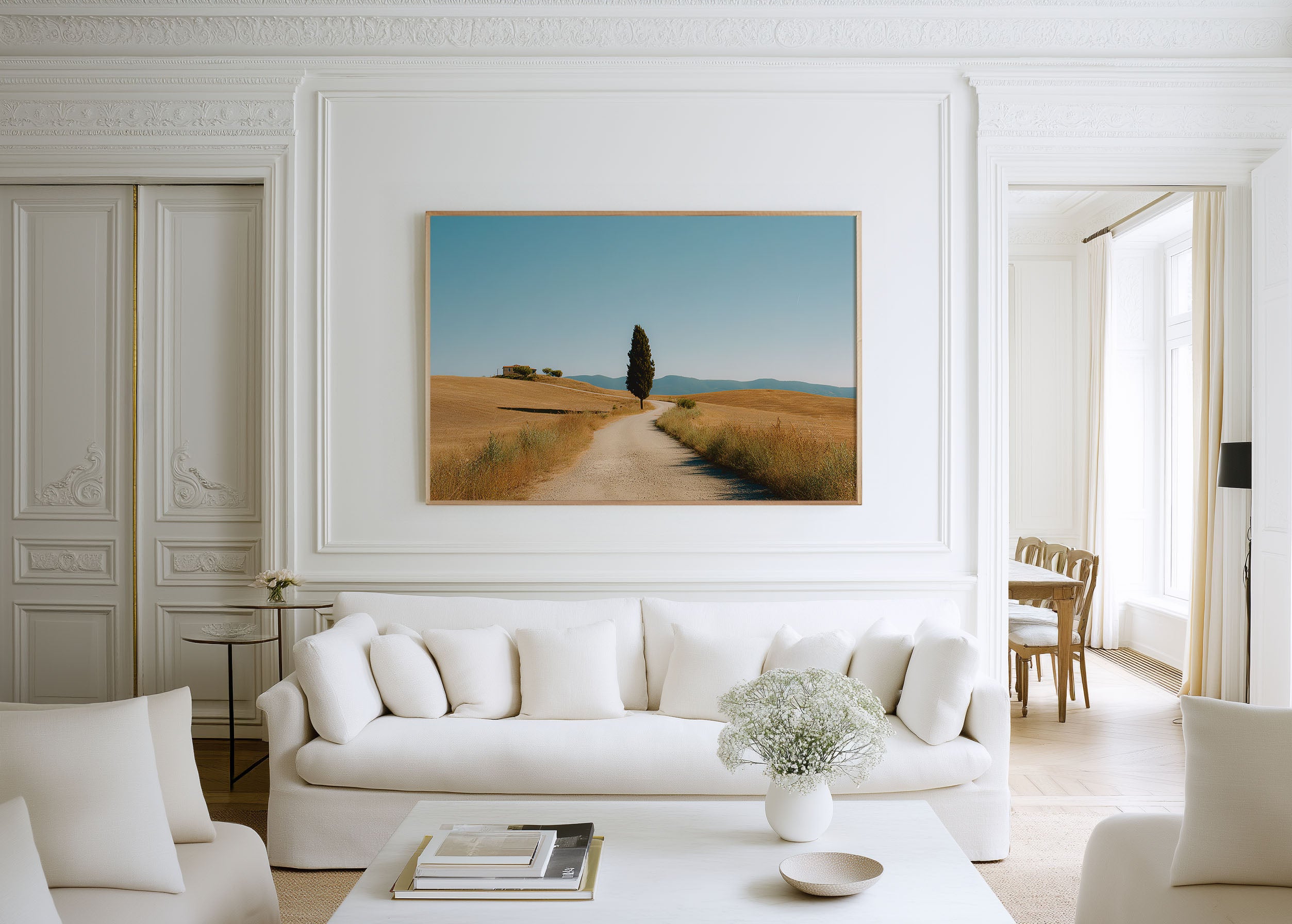 Tuscany Cypress Road Val d'Orcia Italy Wall Art Print, Scenic Italian Countryside Landscape