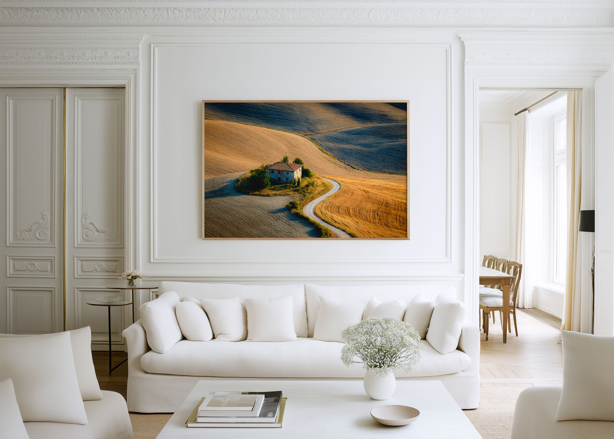 Tuscany Golden Wheat Fields Print – Rustic Italy Wall Art