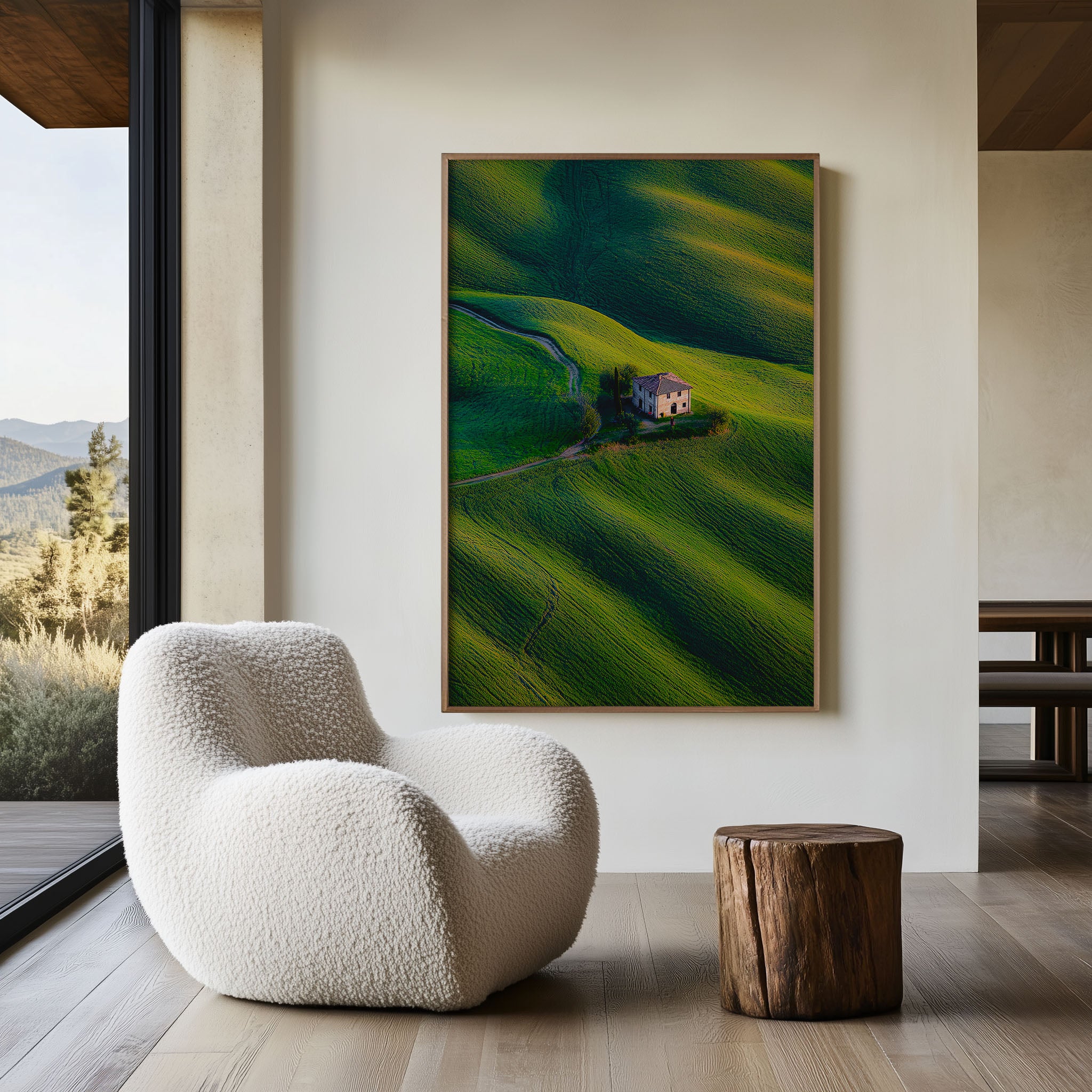 Tuscany Wall Art Print | Rolling Green Hills Italy Photography | Farmhouse Landscape Poster | Italian Countryside Home Decor | Europe Travel Print