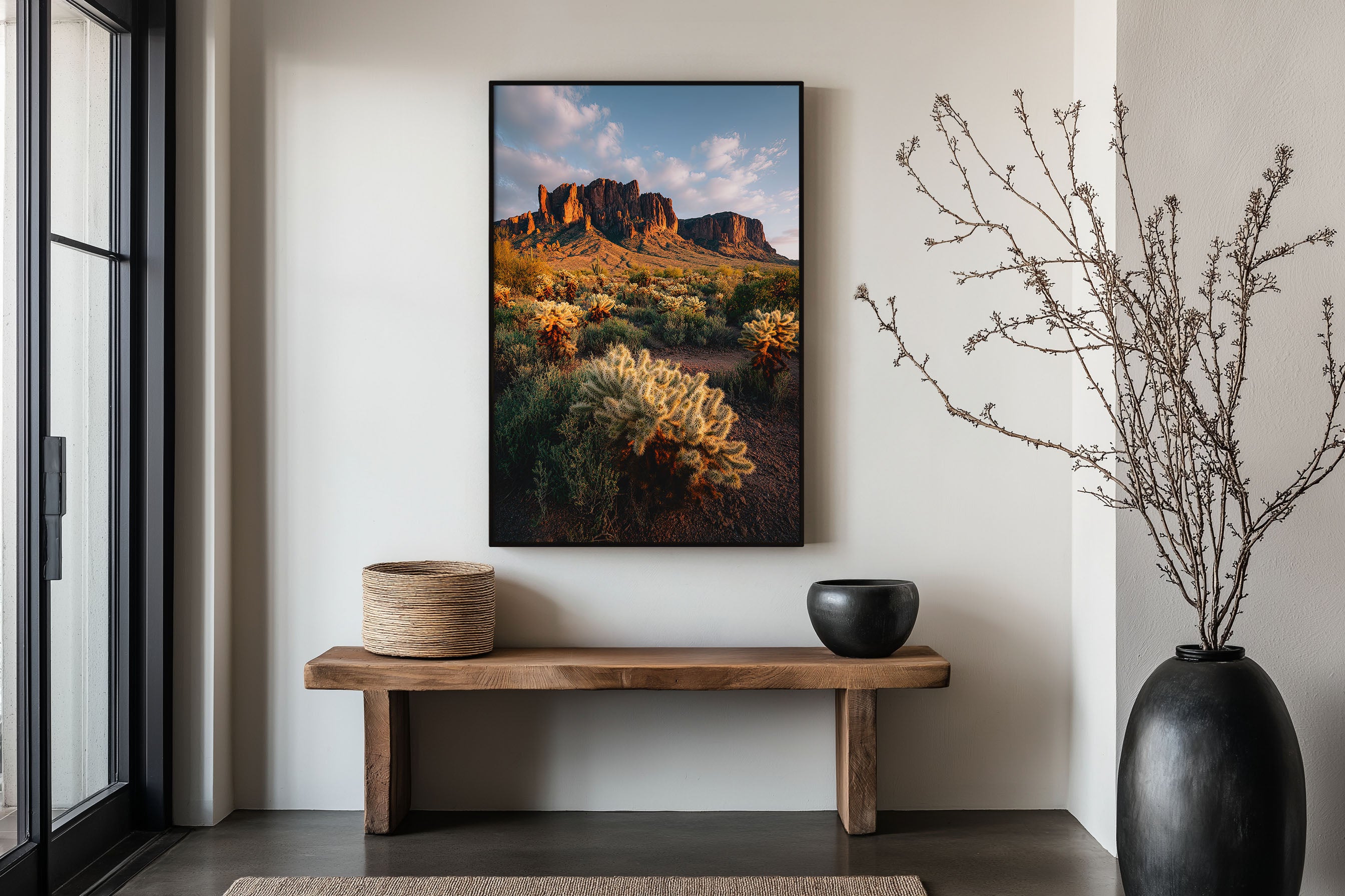 Superstition Mountains Arizona Print | Sonoran Desert Cactus Wall Art | Southwest Landscape Photography