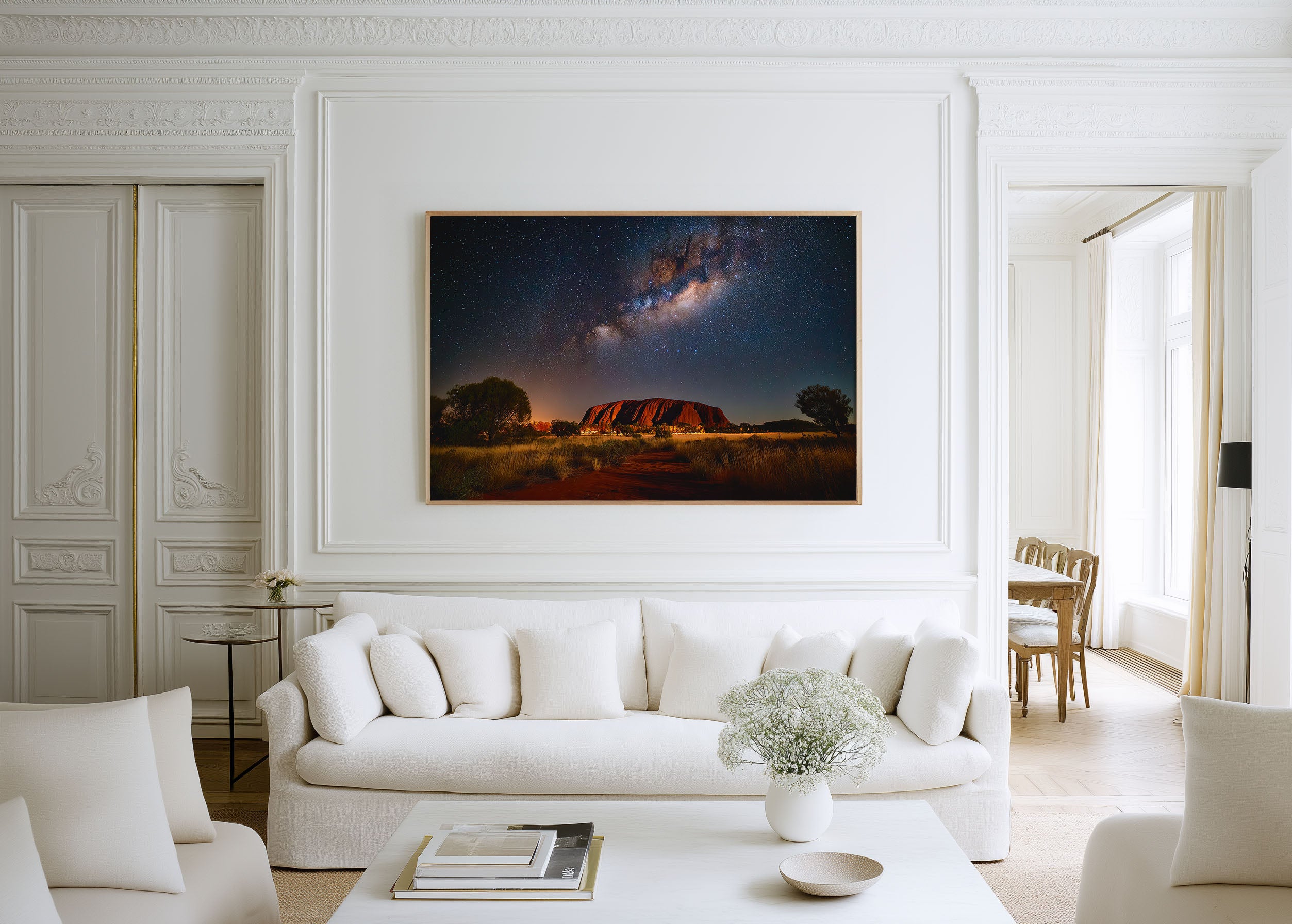 Uluru Milky Way Wall Art – Australia Outback Galaxy Night Sky Landscape