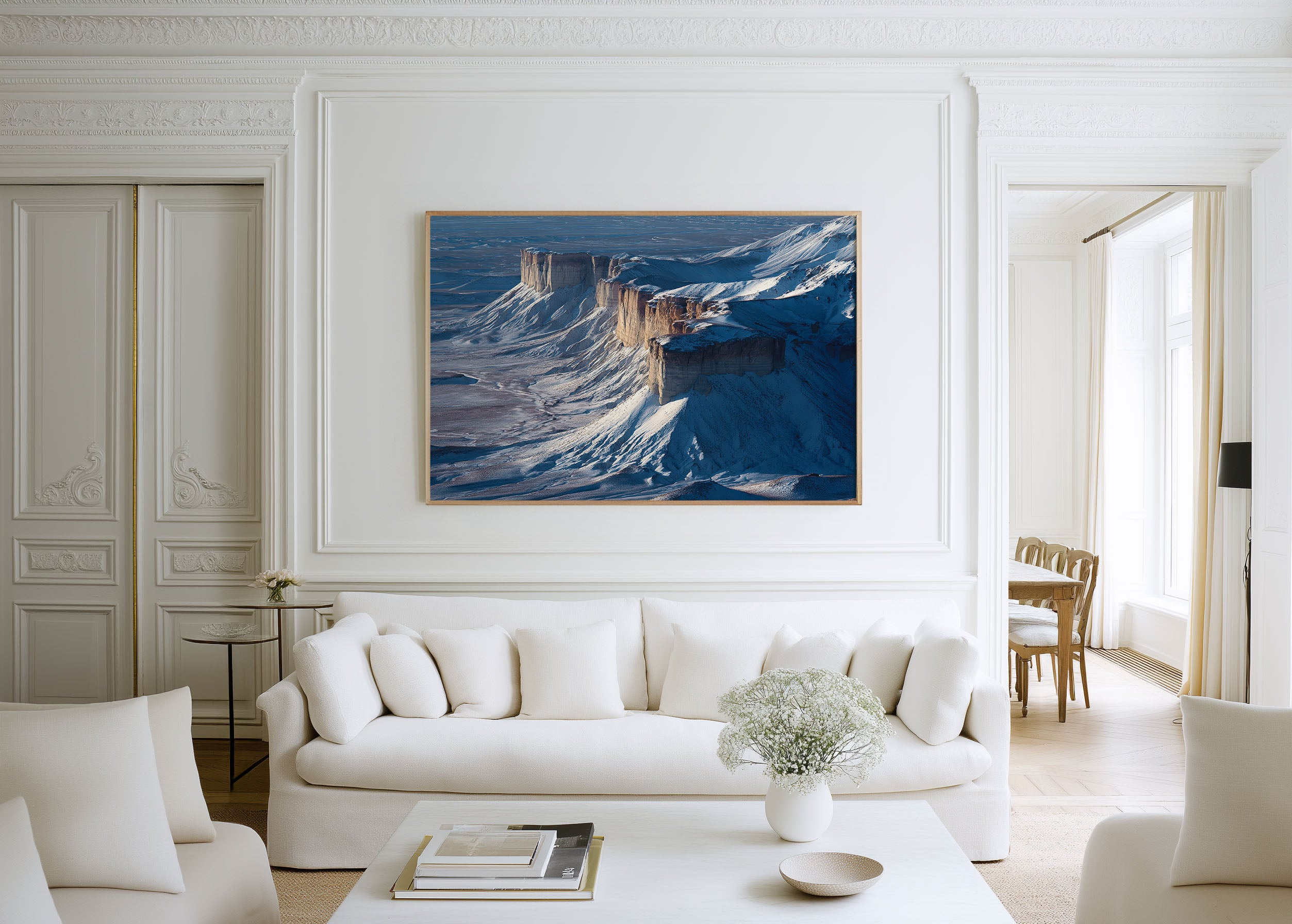 Ustyurt Plateau Wall Art Print | Central Asia Desert Cliffs Snow Landscape Photography