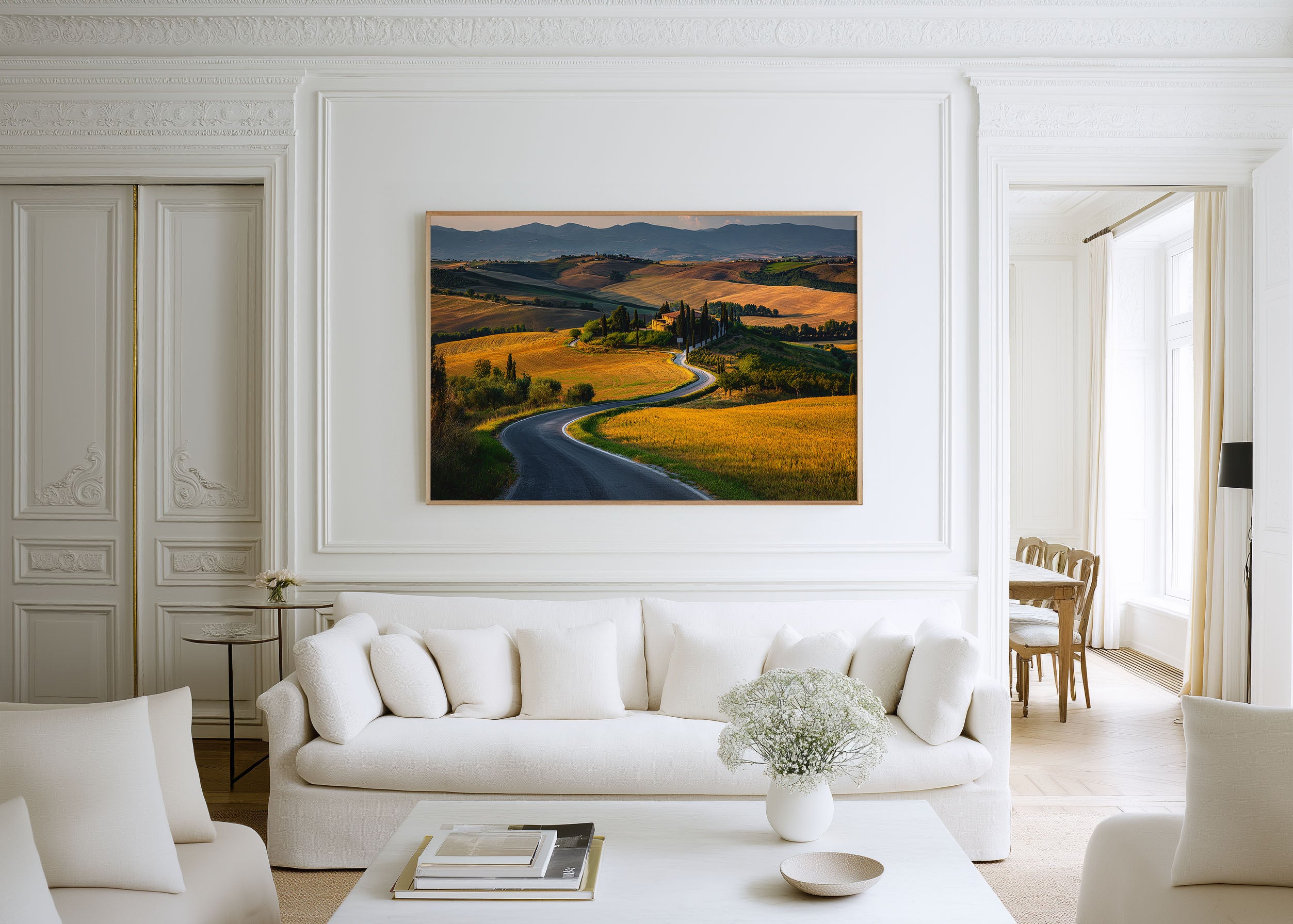 Val d’Orcia Tuscany Winding Road Wall Art – Italian Countryside Landscape Print