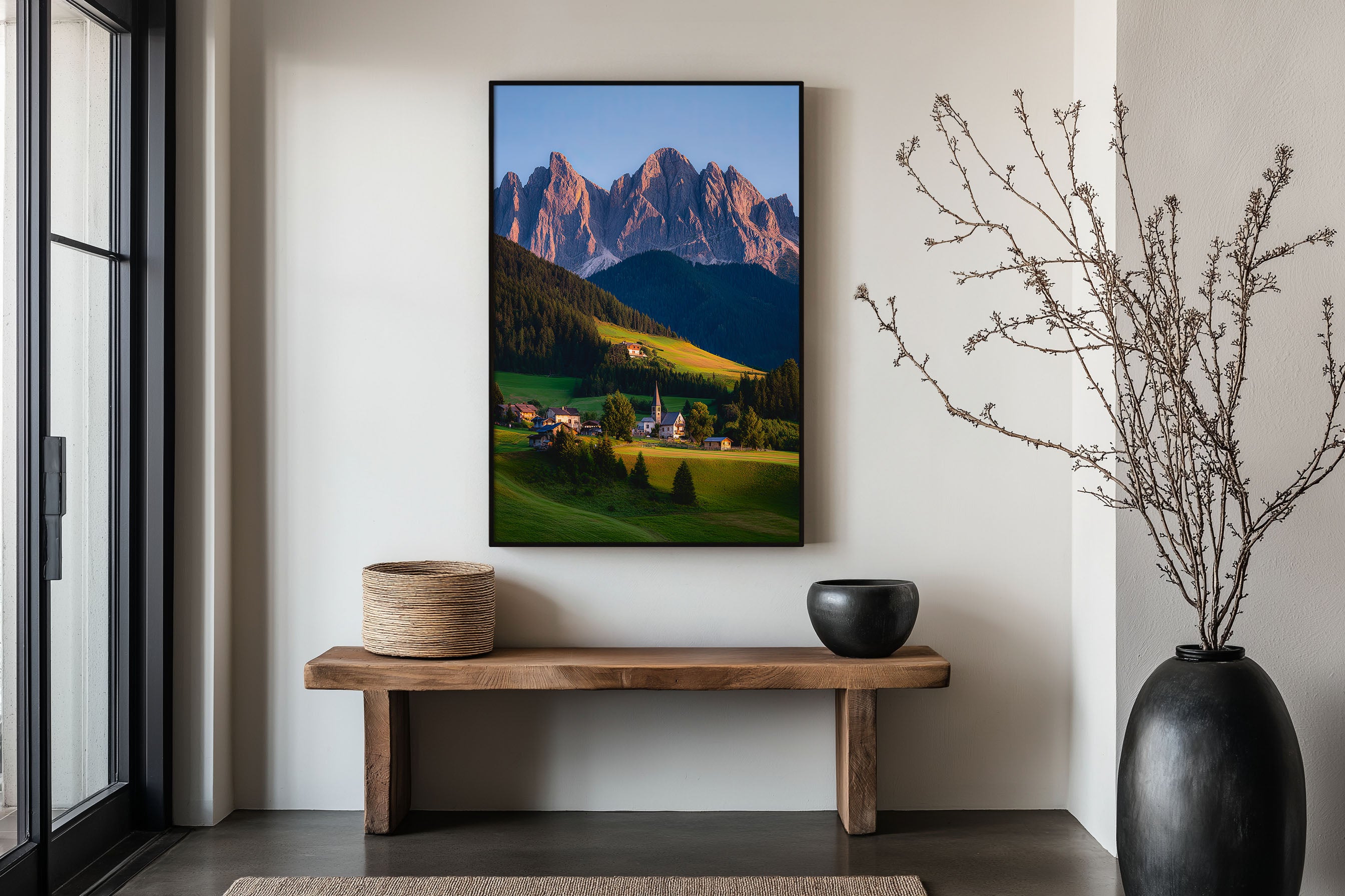Val di Funes Dolomites Sunset Print | Italian Alps Village Wall Art | Santa Maddalena Photography