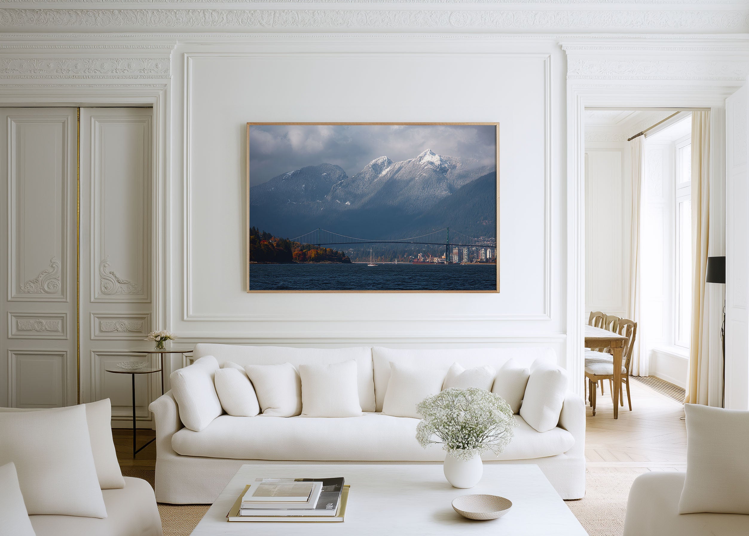 Vancouver Lions Gate Bridge Wall Art Print – Canada Mountain Skyline
