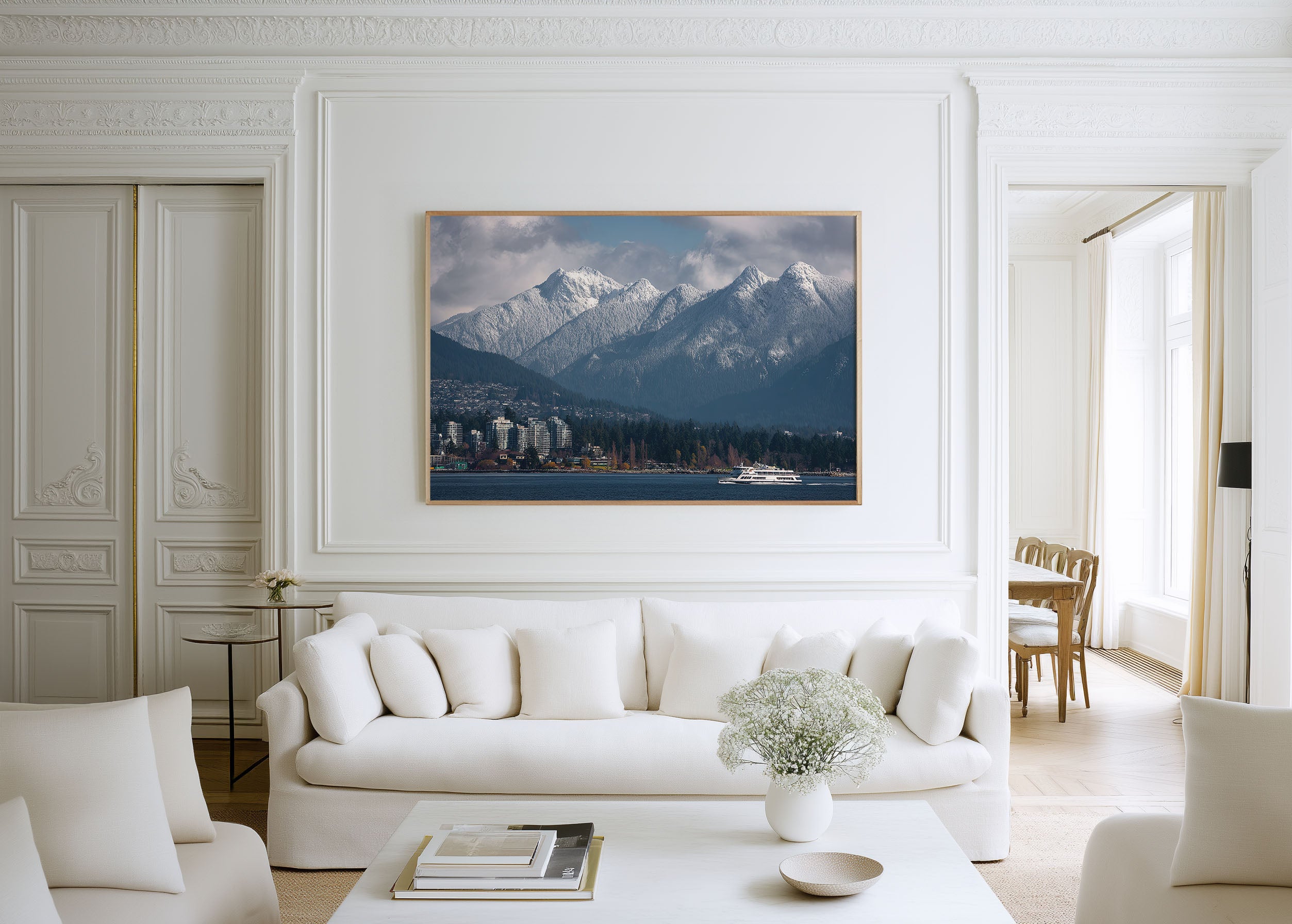 Vancouver Mountain Skyline Wall Art Print – Stanley Park Harbor Cityscape